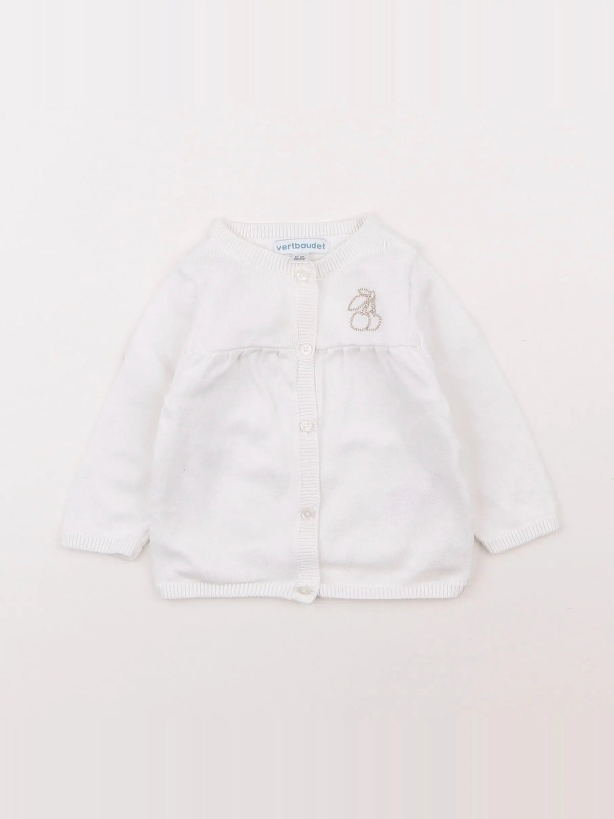 Vertbaudet - gilet blanc - 6 mois