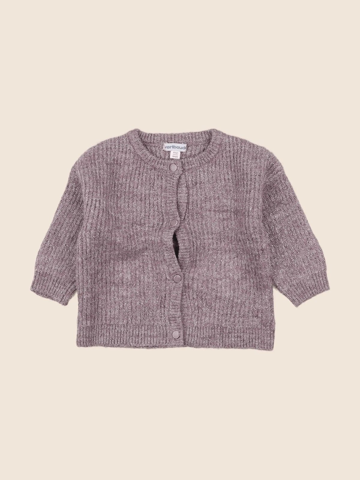 Vertbaudet - gilet violet - 6 mois