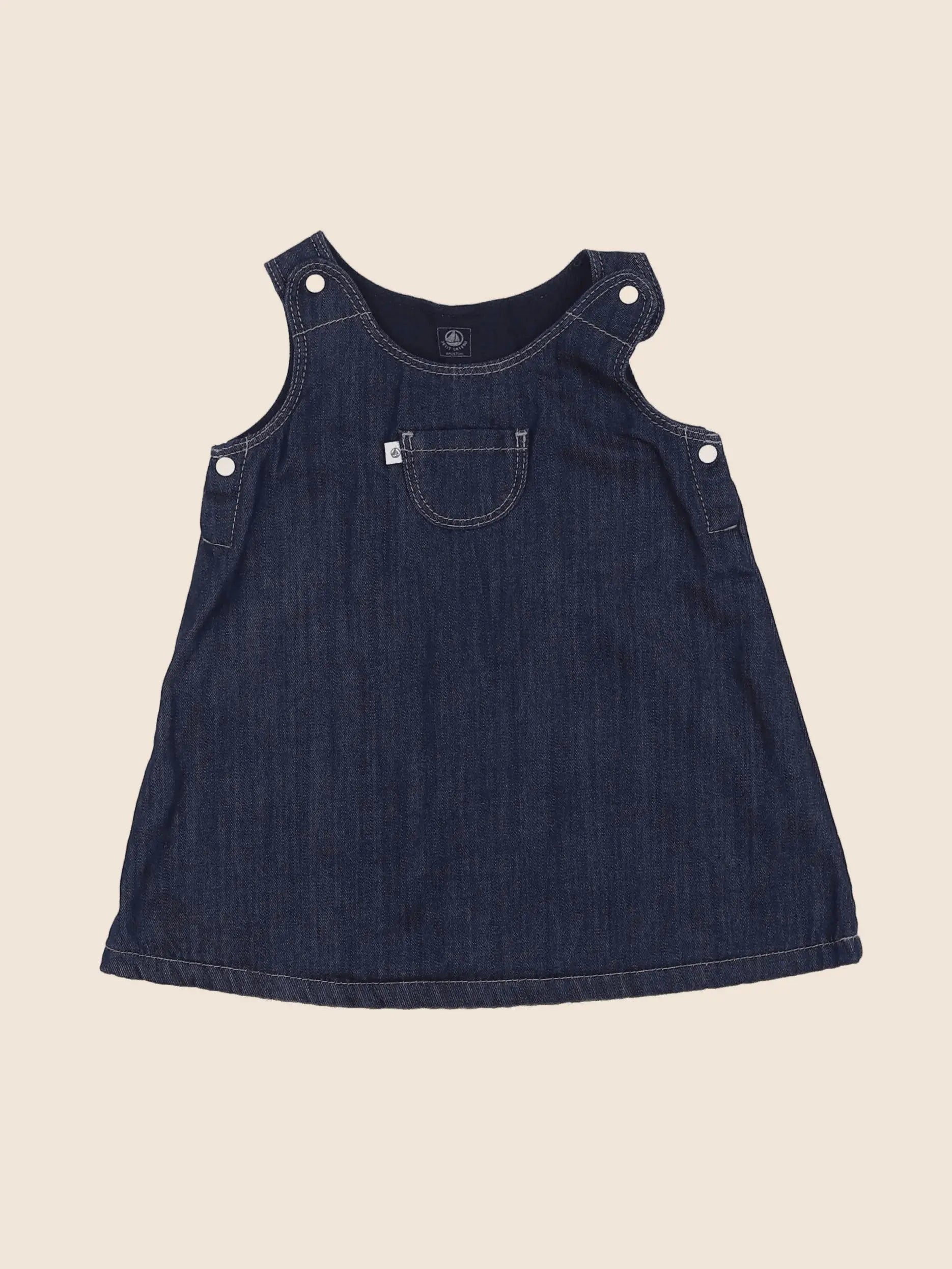 Petit Bateau - robe bleu - 6 mois