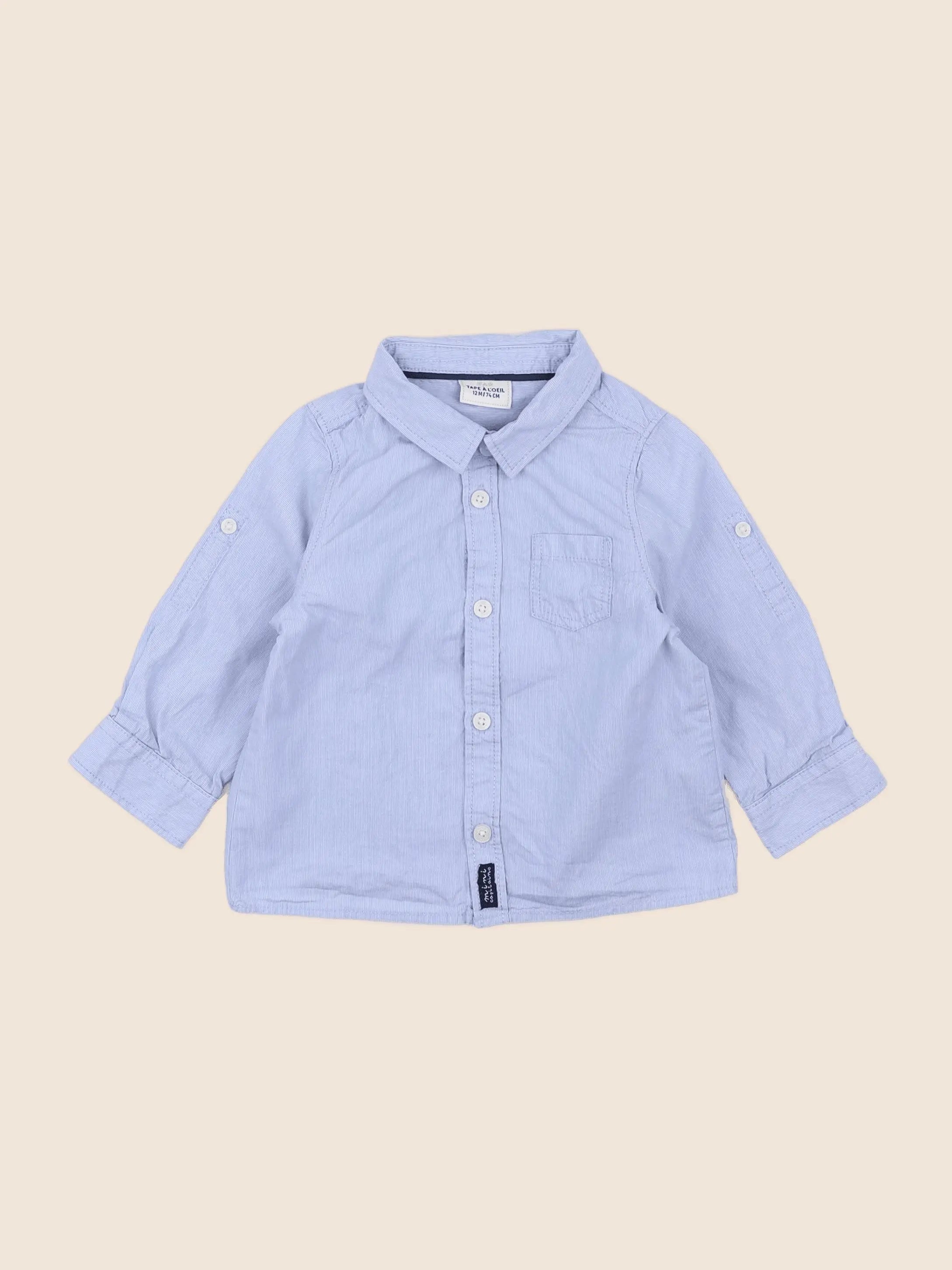 Tape à l'oeil - chemise bleu - 12 mois