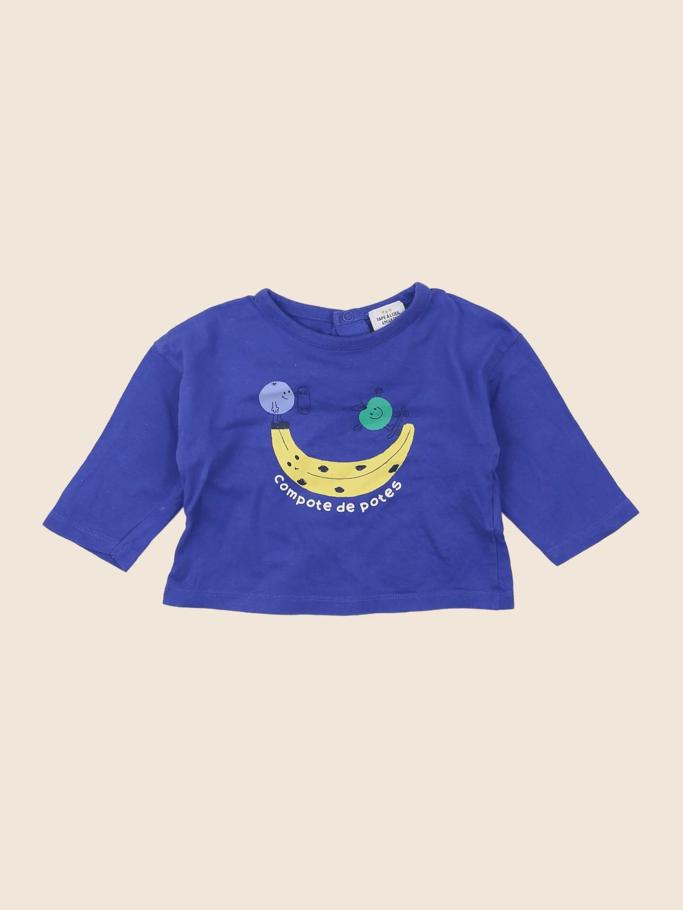 Tape à l'oeil - tee-shirt bleu - 6 mois