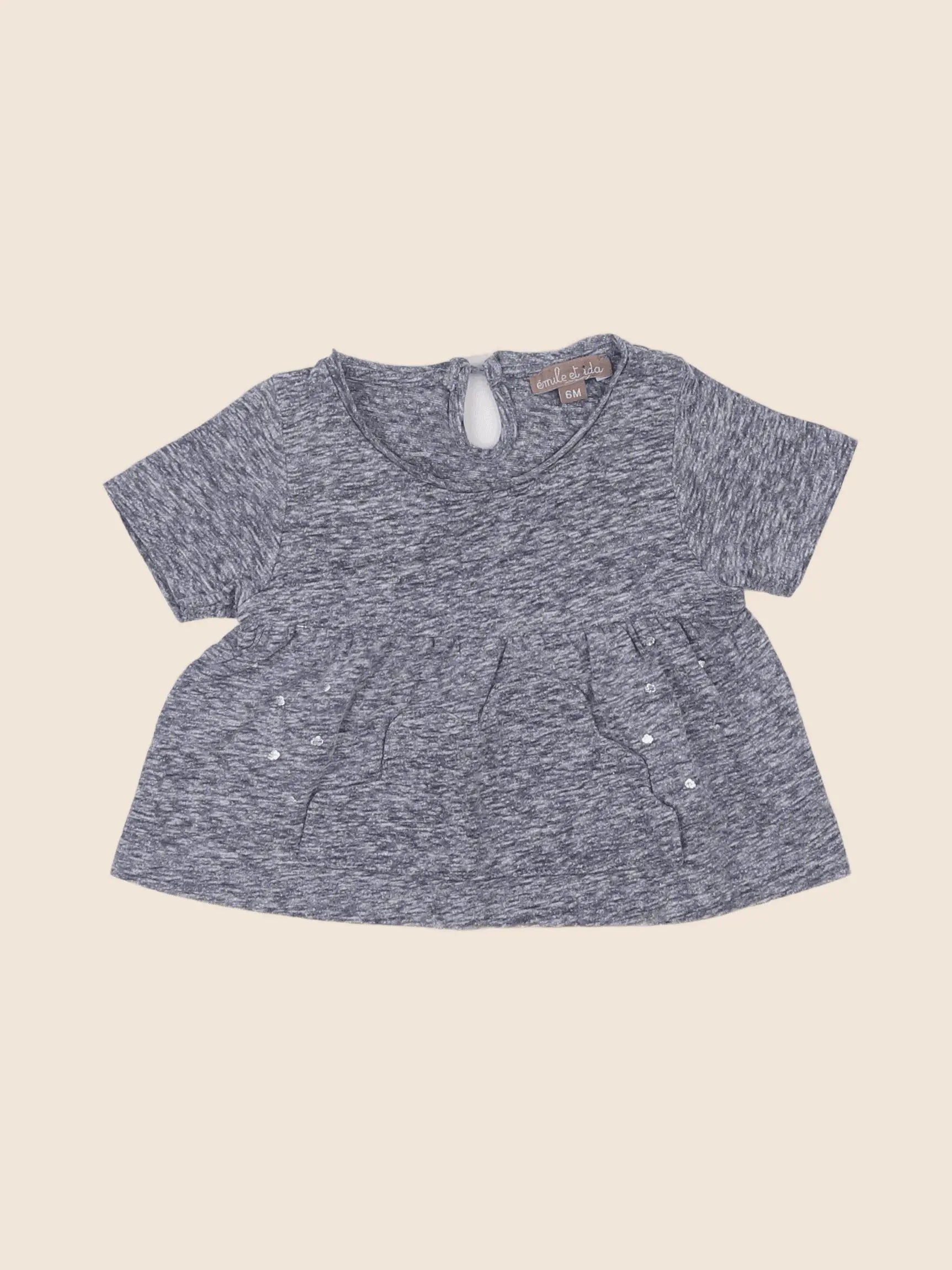 Emile et Ida - tee-shirt bleu - 6 mois