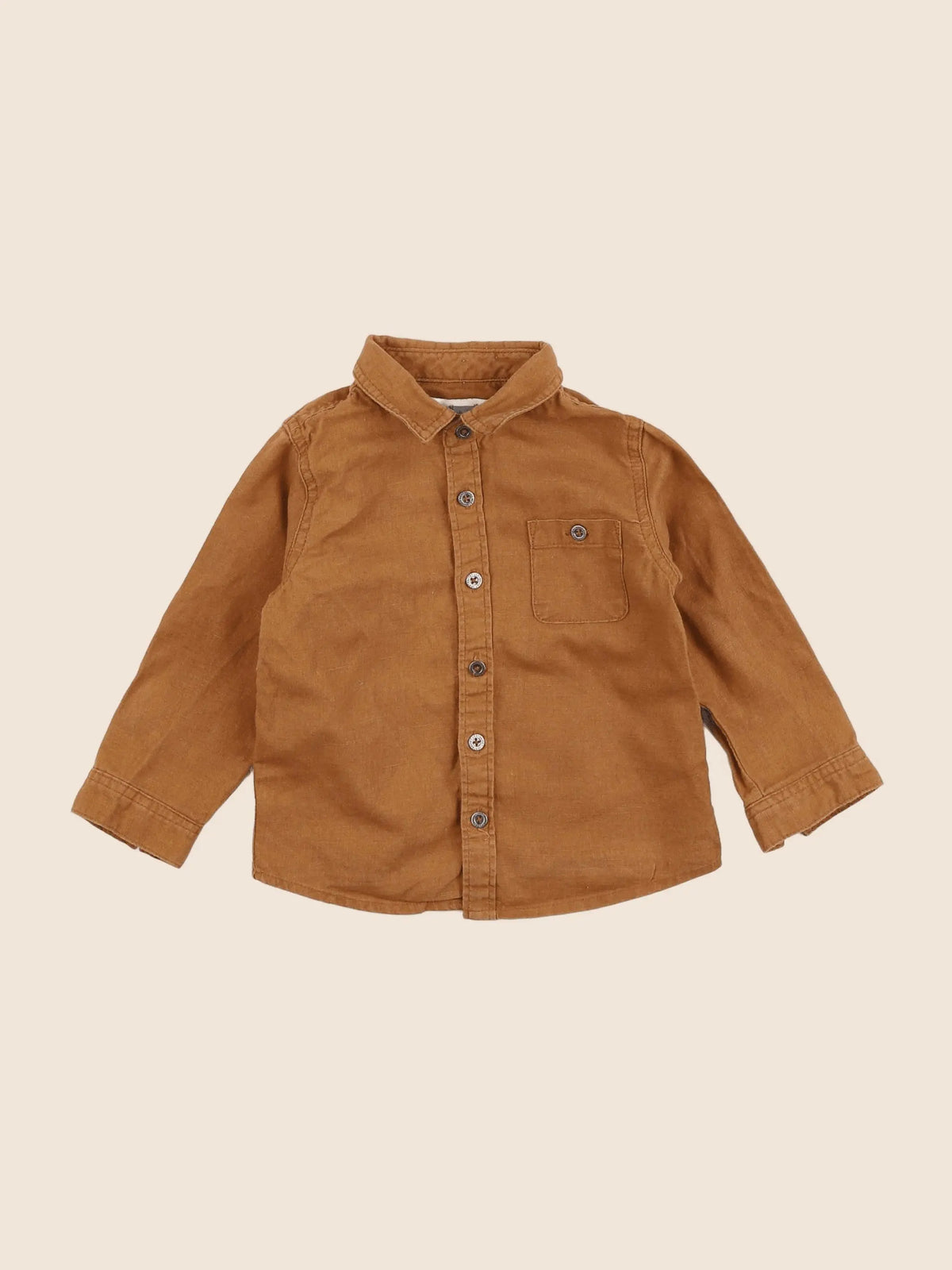 Vertbaudet - chemise marron - 18 mois