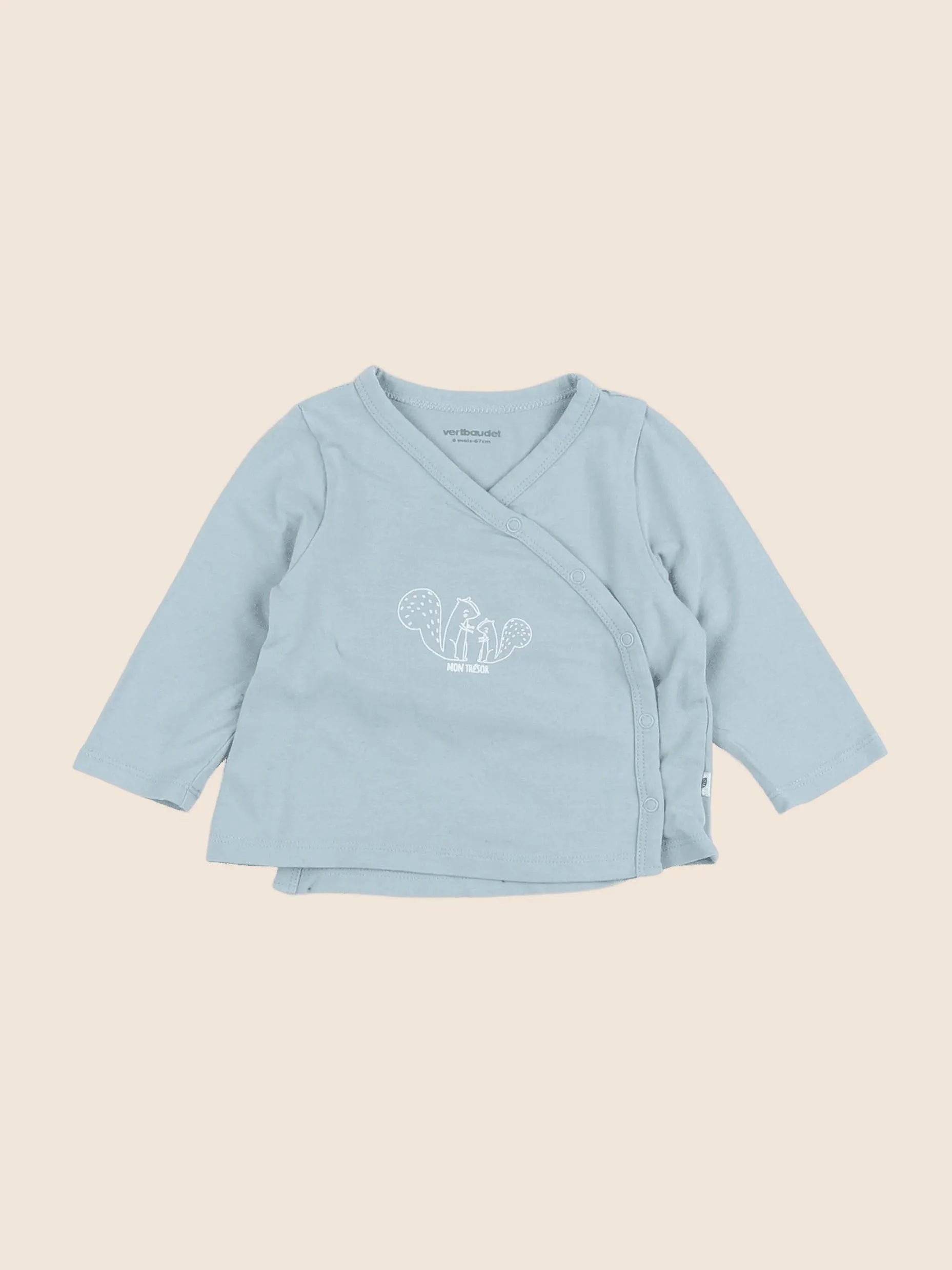 Vertbaudet - tee-shirt vert - 6 mois