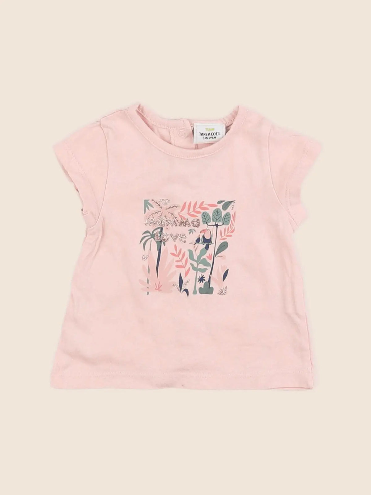 Tape à l'oeil - tee-shirt rose - 3 mois