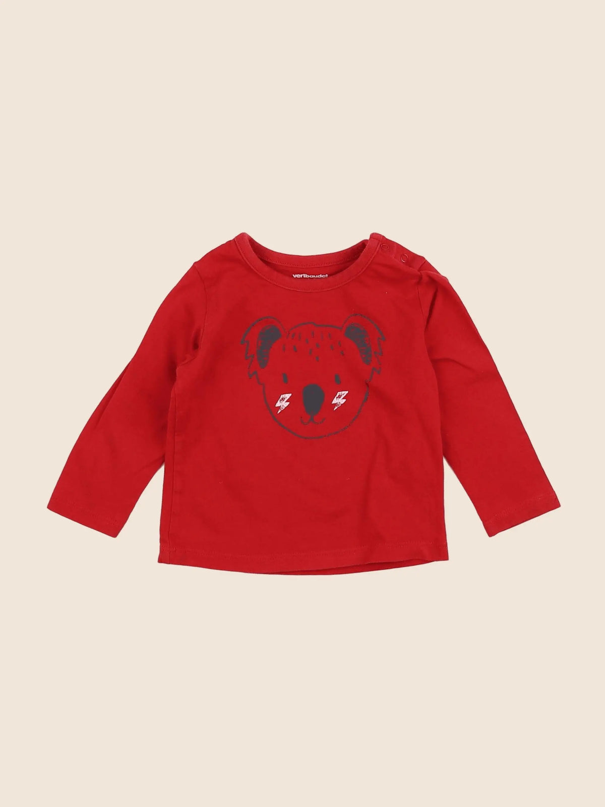 Vertbaudet - tee-shirt rouge - 12 mois