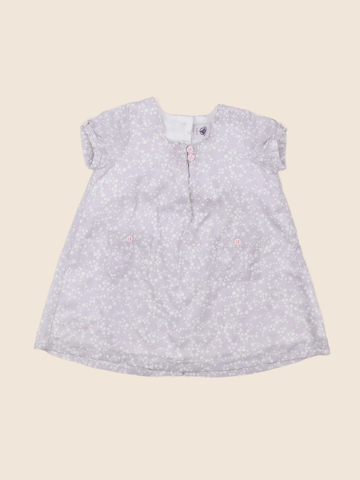 Petit Bateau - robe gris - 6 mois