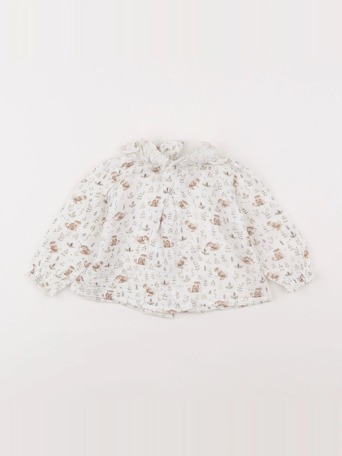 Lola Palacios - blouse blanc, marron - 6 mois