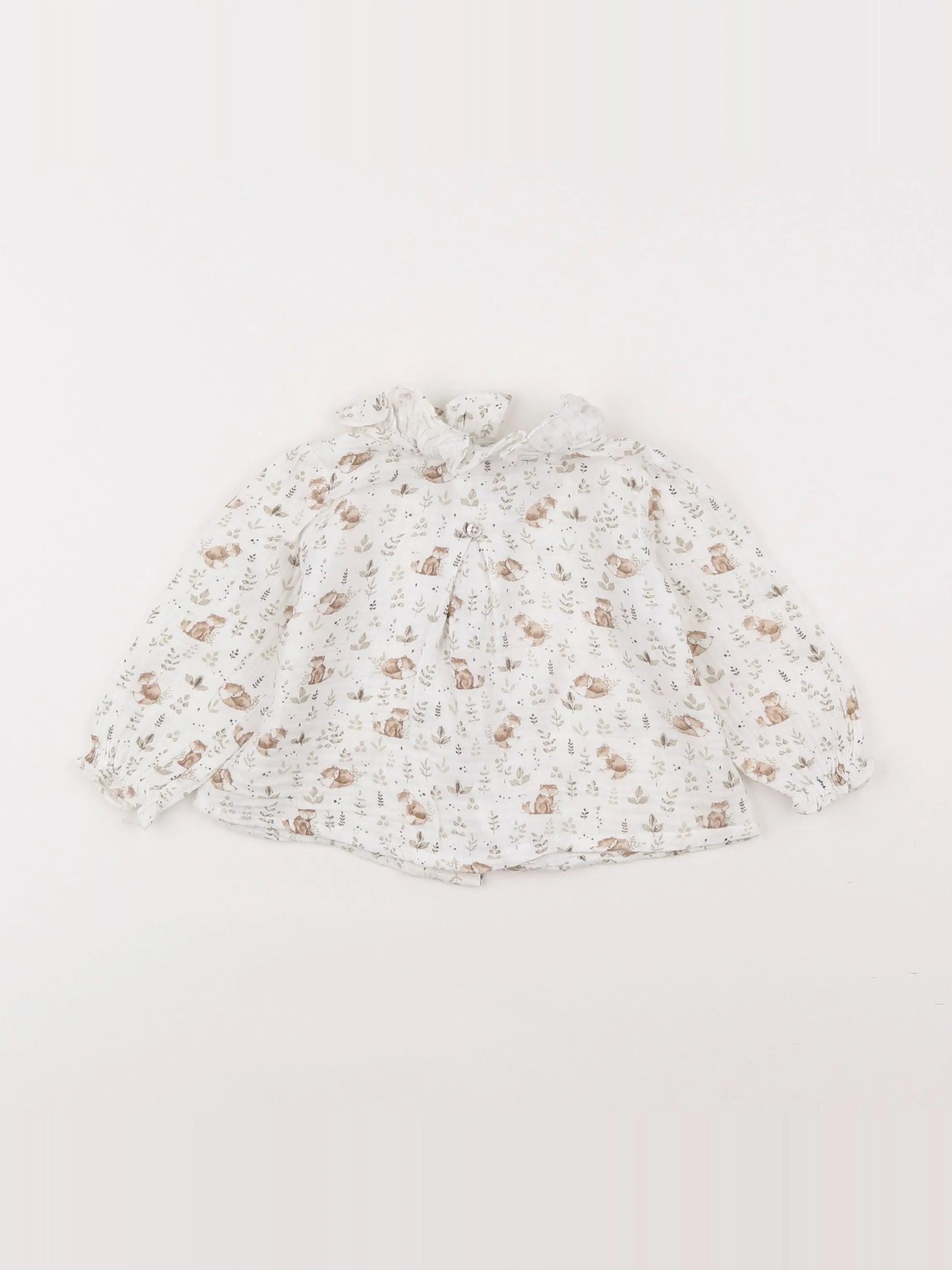 Lola Palacios - blouse blanc, marron - 6 mois