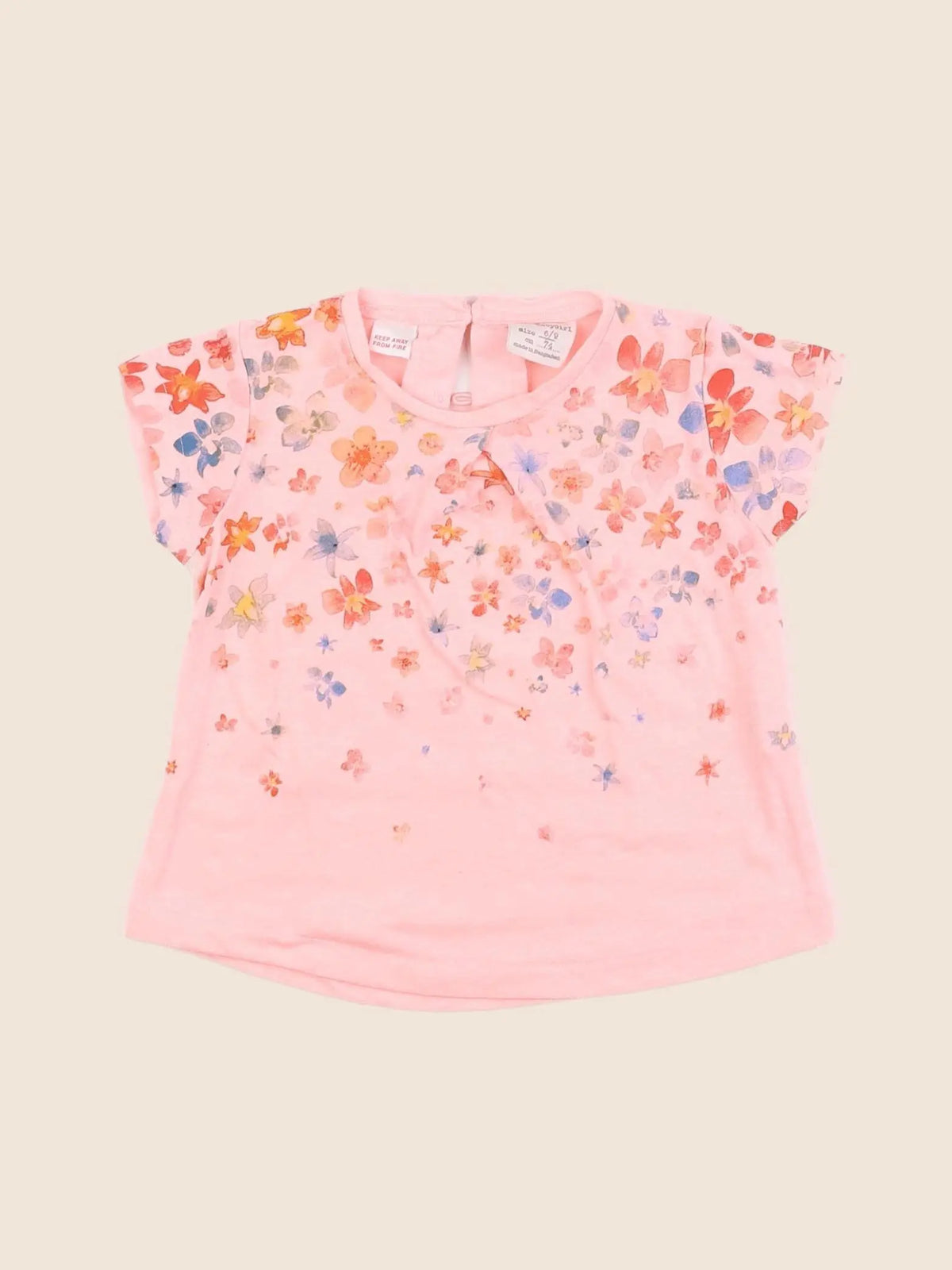 Zara - tee-shirt rose - 6/9 mois