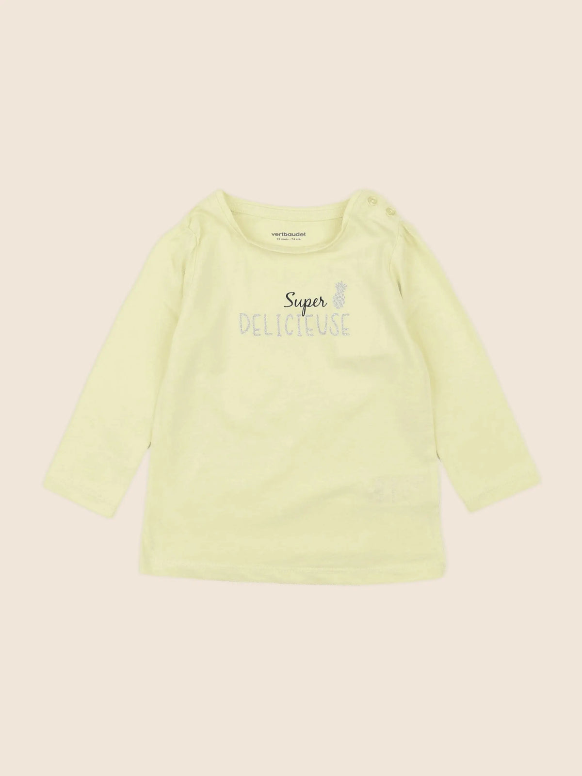 Vertbaudet - tee-shirt jaune - 12 mois