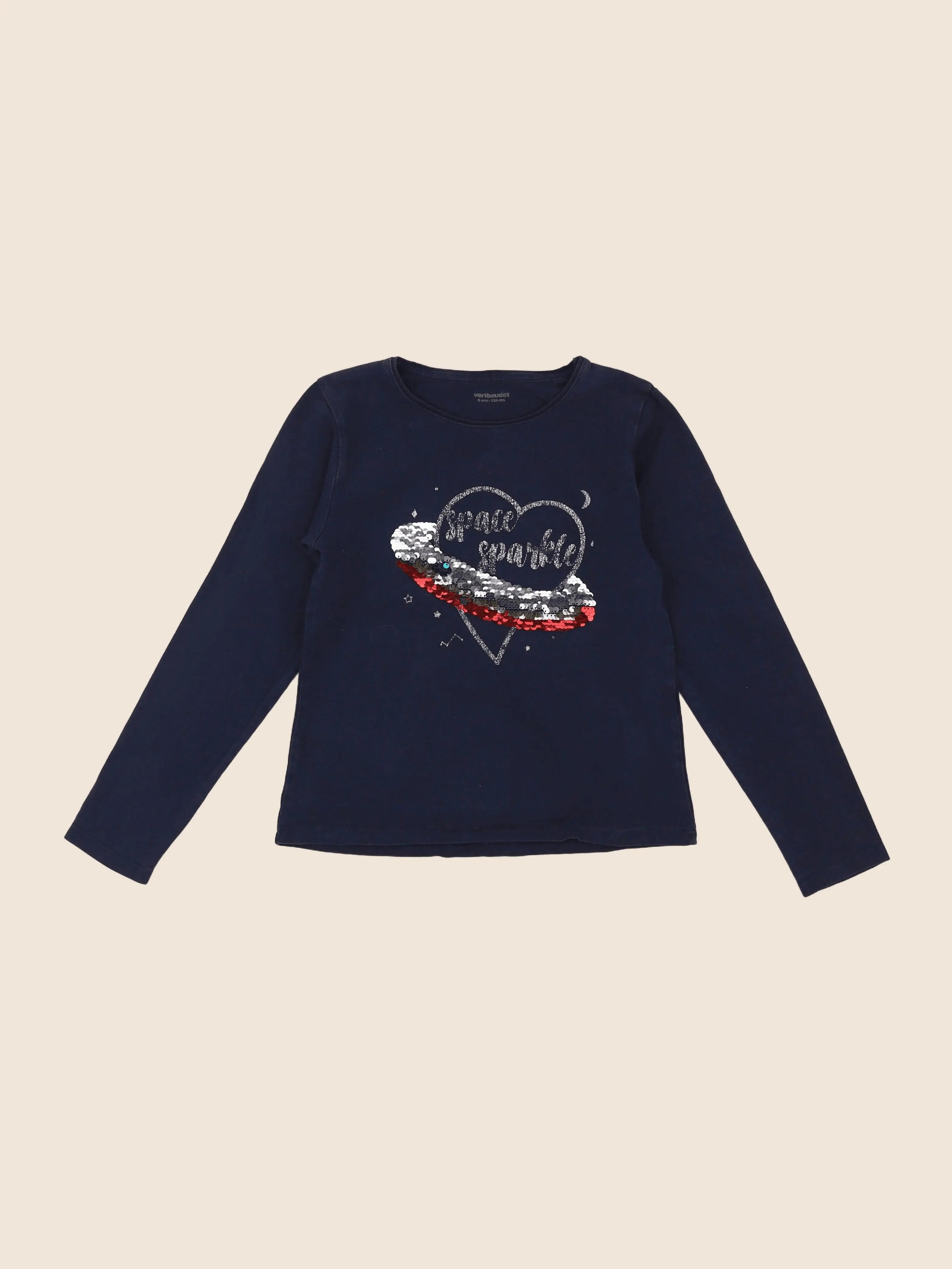 Vertbaudet - tee-shirt bleu - 8 ans