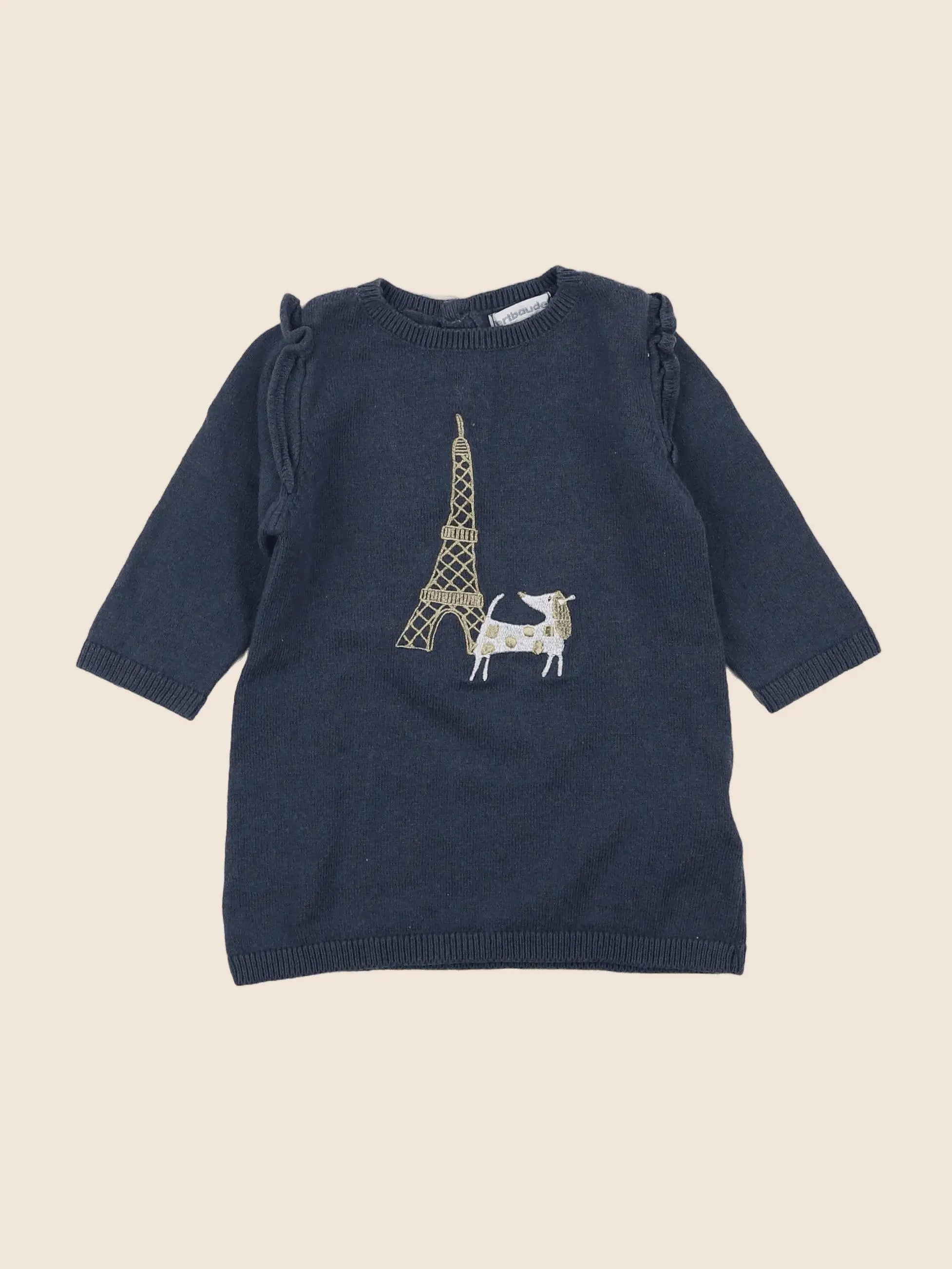 Vertbaudet - robe gris - 6 mois