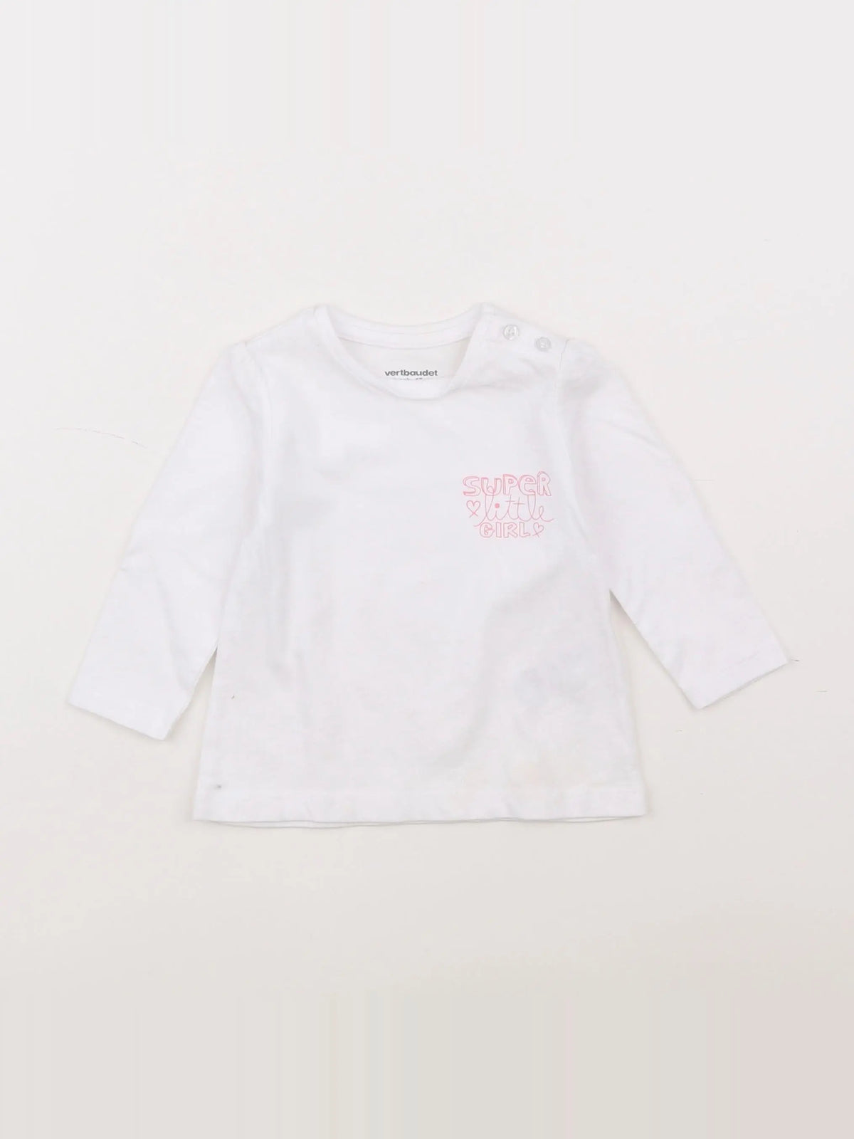Vertbaudet - tee-shirt blanc - 6 mois
