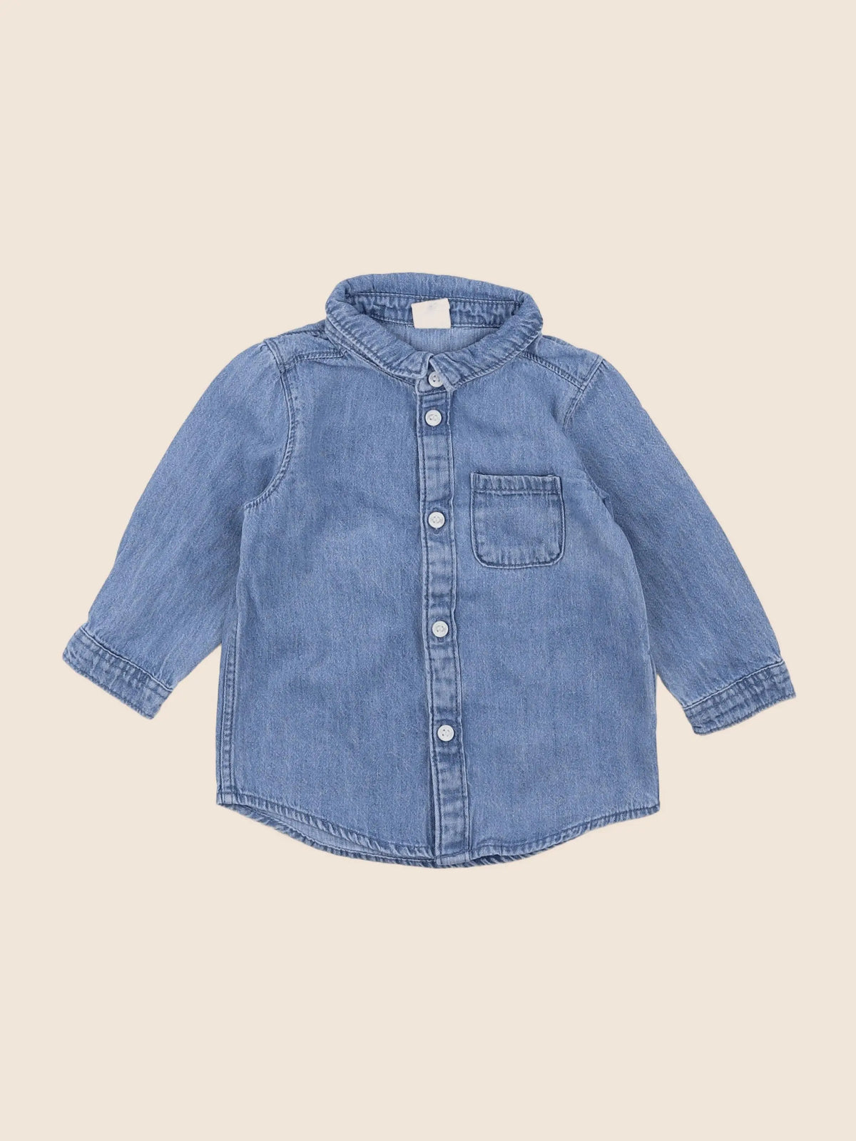 H&M - chemise bleu - 6/9 mois