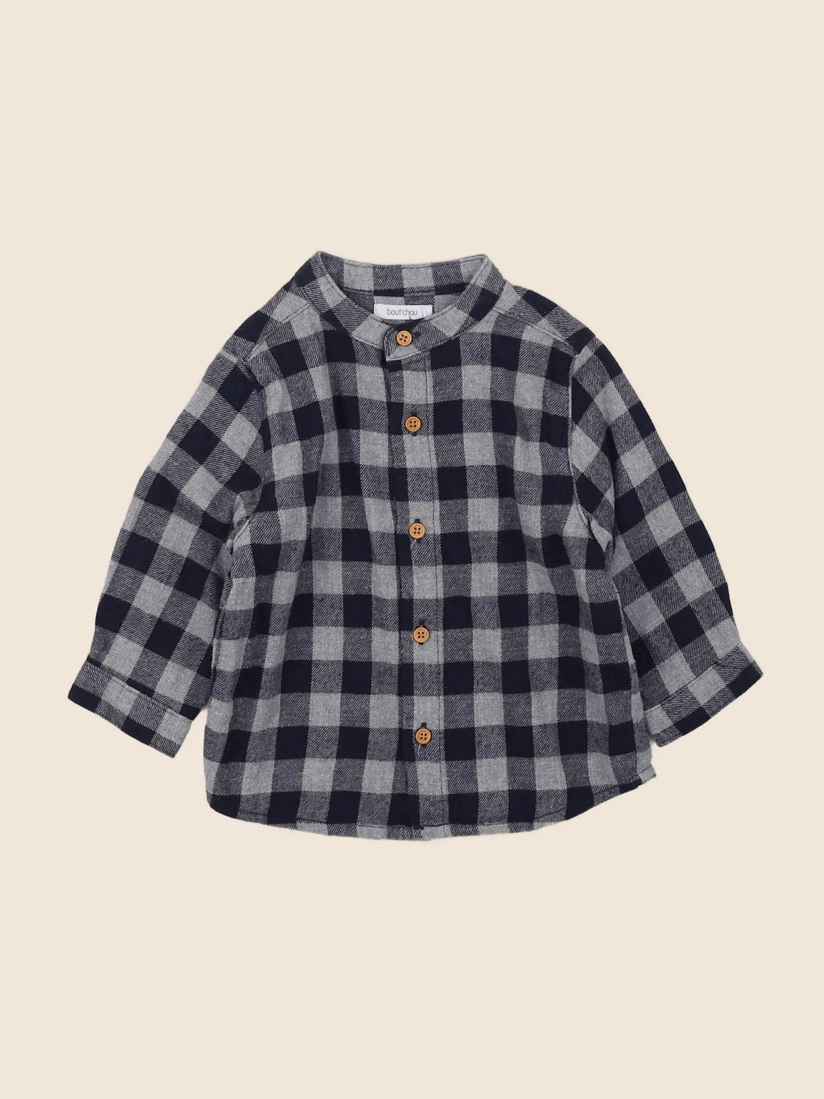 Boutchou - chemise gris, bleu - 9 mois