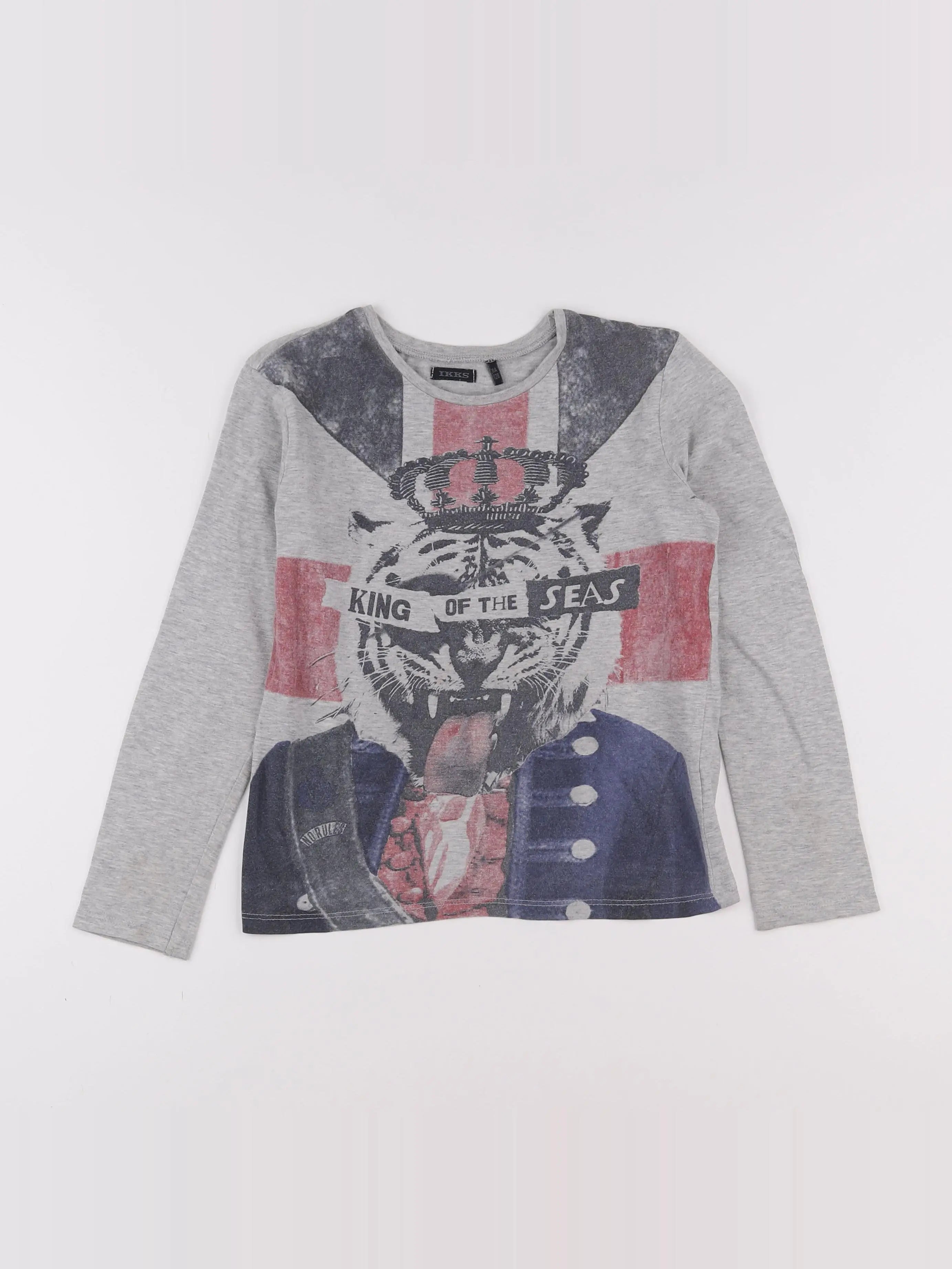 IKKS - tee-shirt gris - 8 ans
