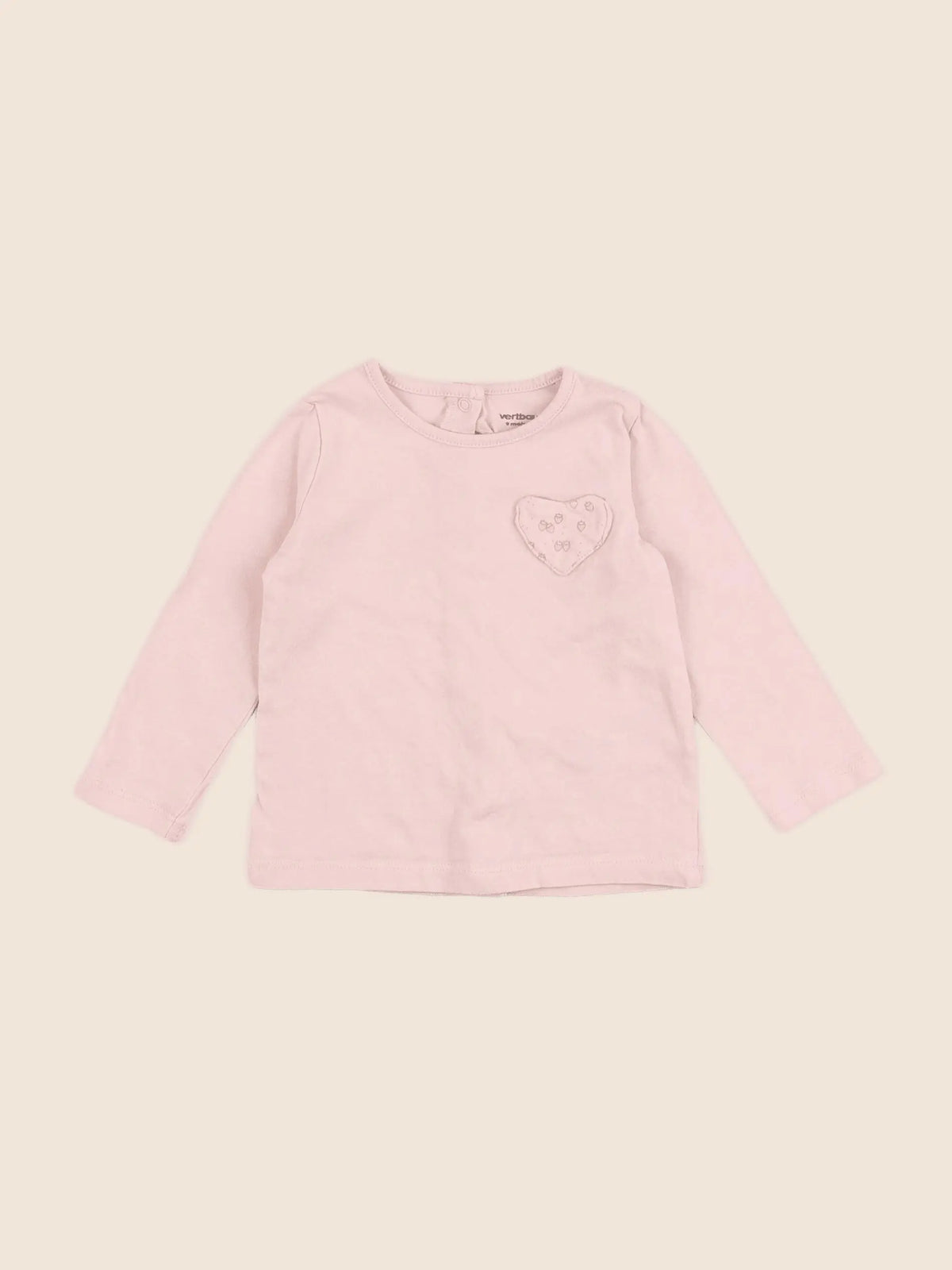 Vertbaudet - tee-shirt rose - 9 mois