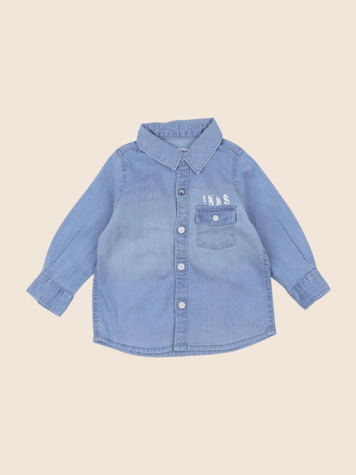 IKKS - chemise imprimé au dos bleu - 6 mois
