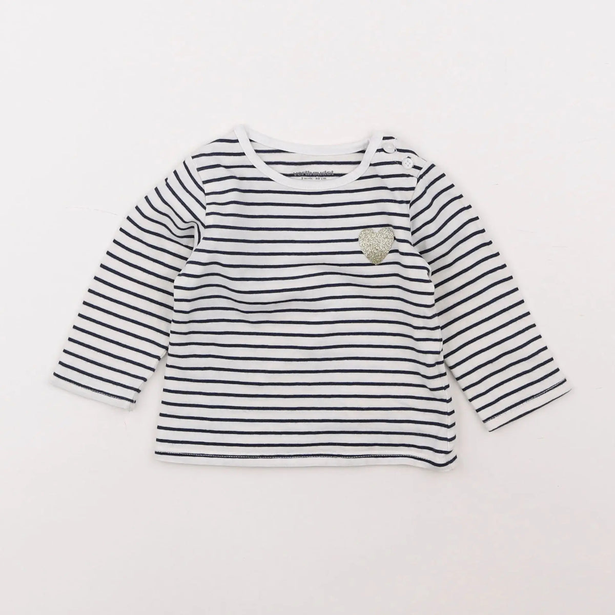 Vertbaudet - tee-shirt bleu - 3 mois