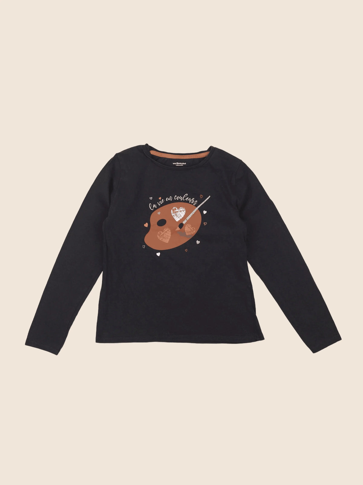 Vertbaudet - tee-shirt marron - 8 ans