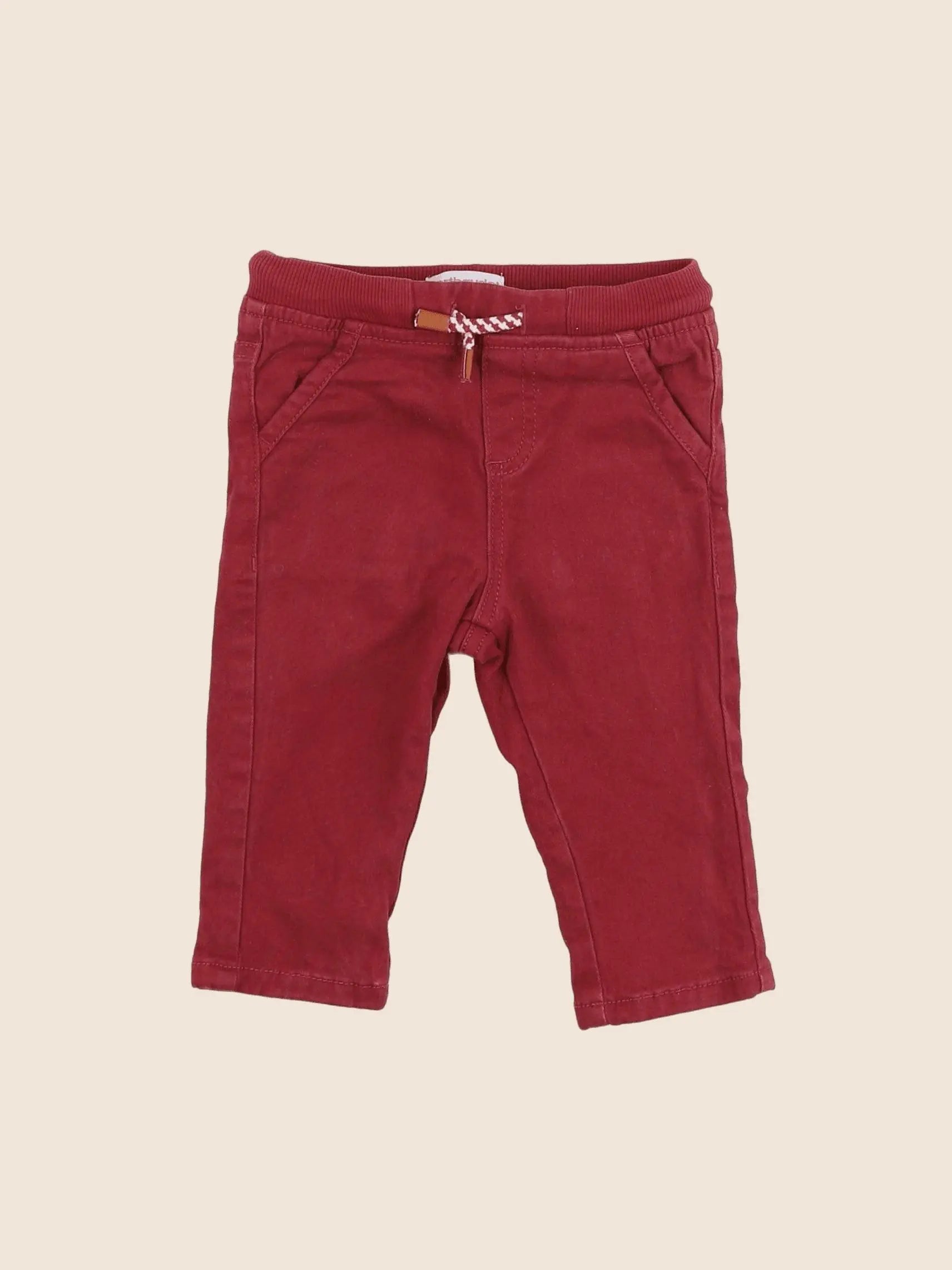 Vertbaudet - pantalon doublé rouge - 9 mois