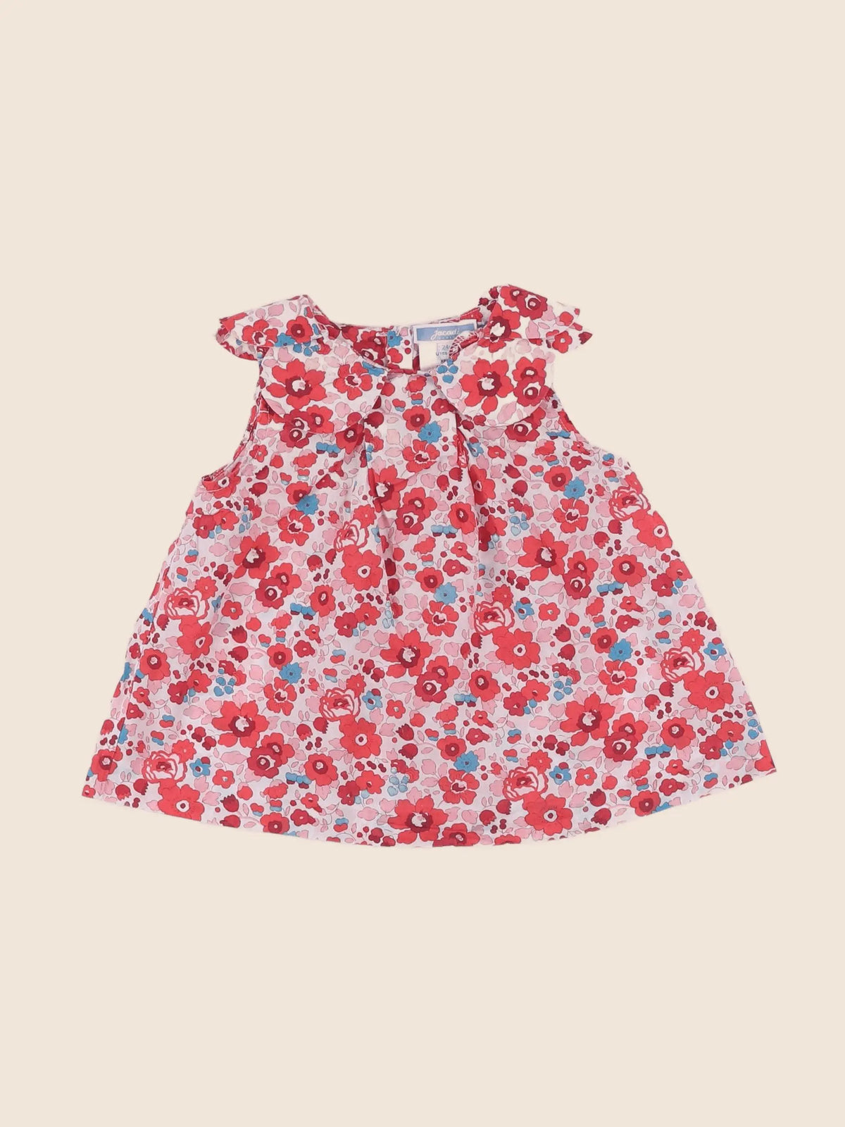 Jacadi - robe liberty rouge, rose - 6 mois