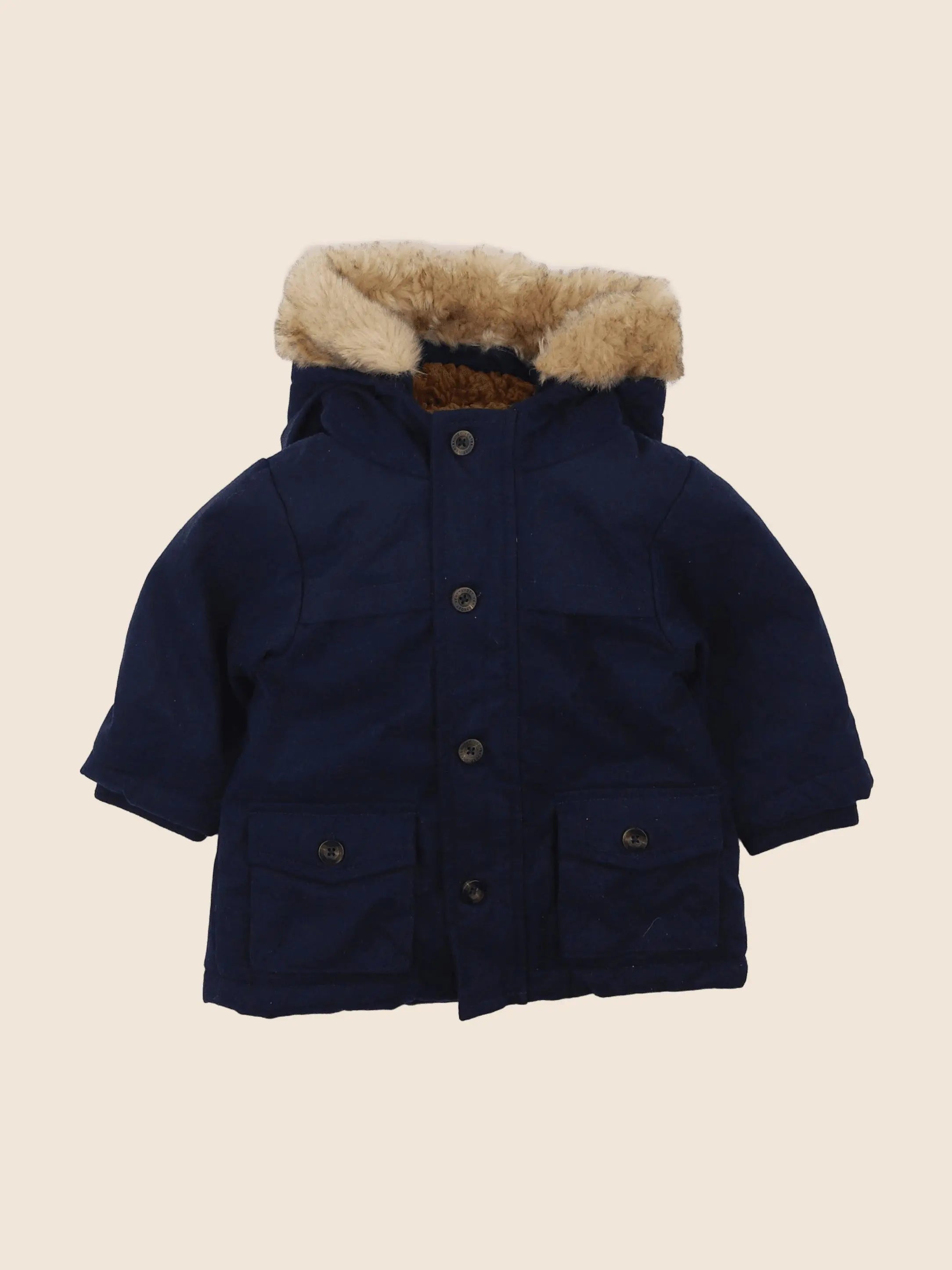 Vertbaudet - manteau bleu - 6 mois