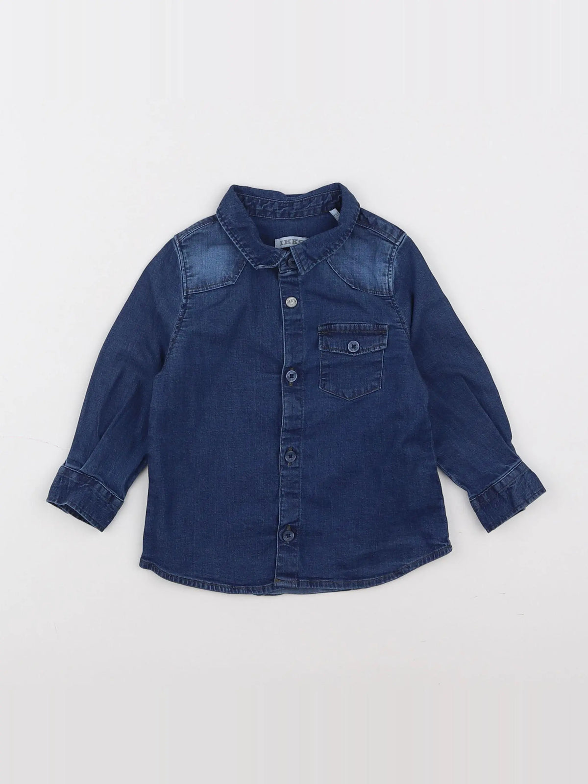 IKKS - chemise imprimé au dos bleu - 12 mois