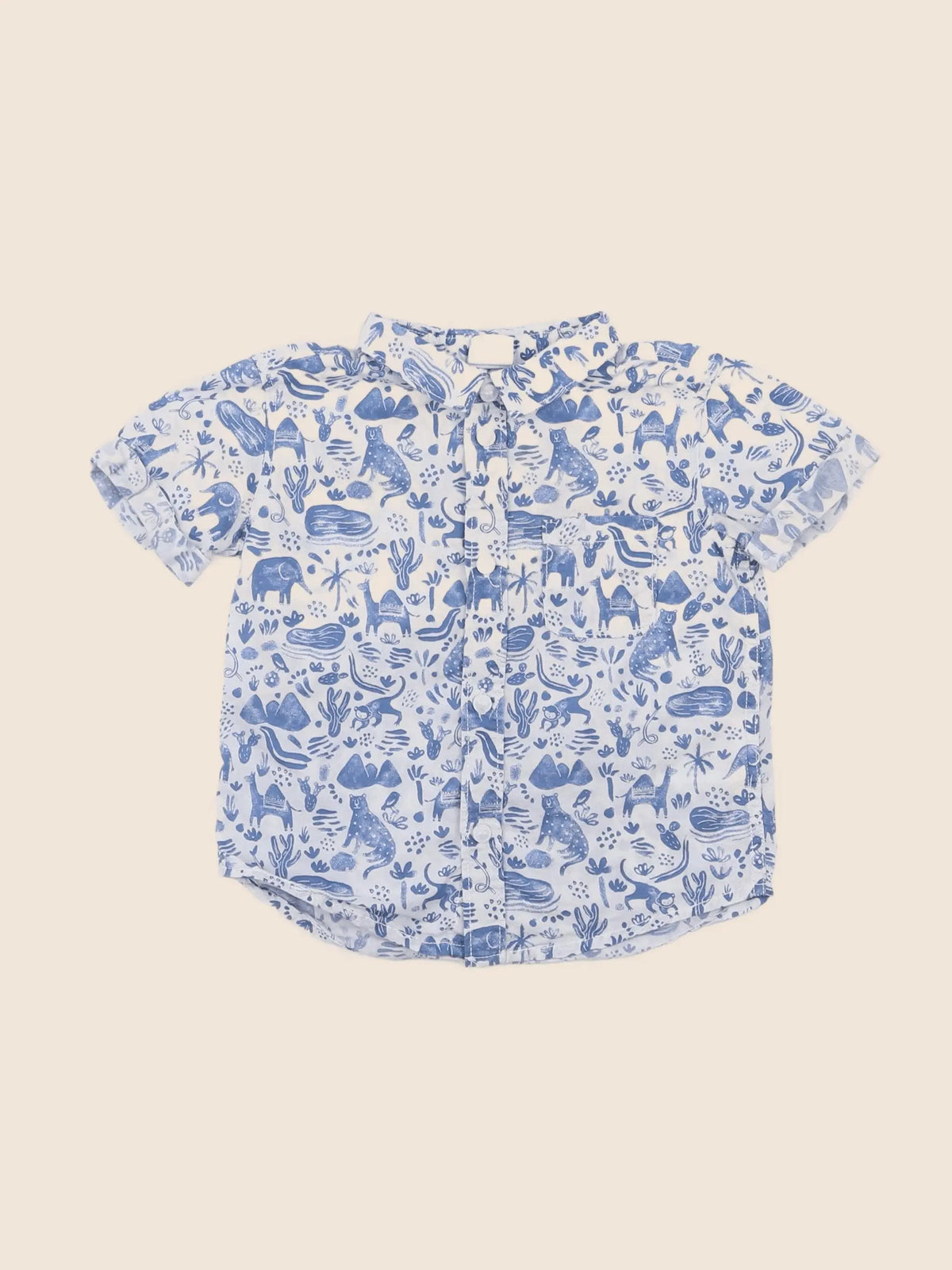 H&M - chemise bleu - 6/9 mois