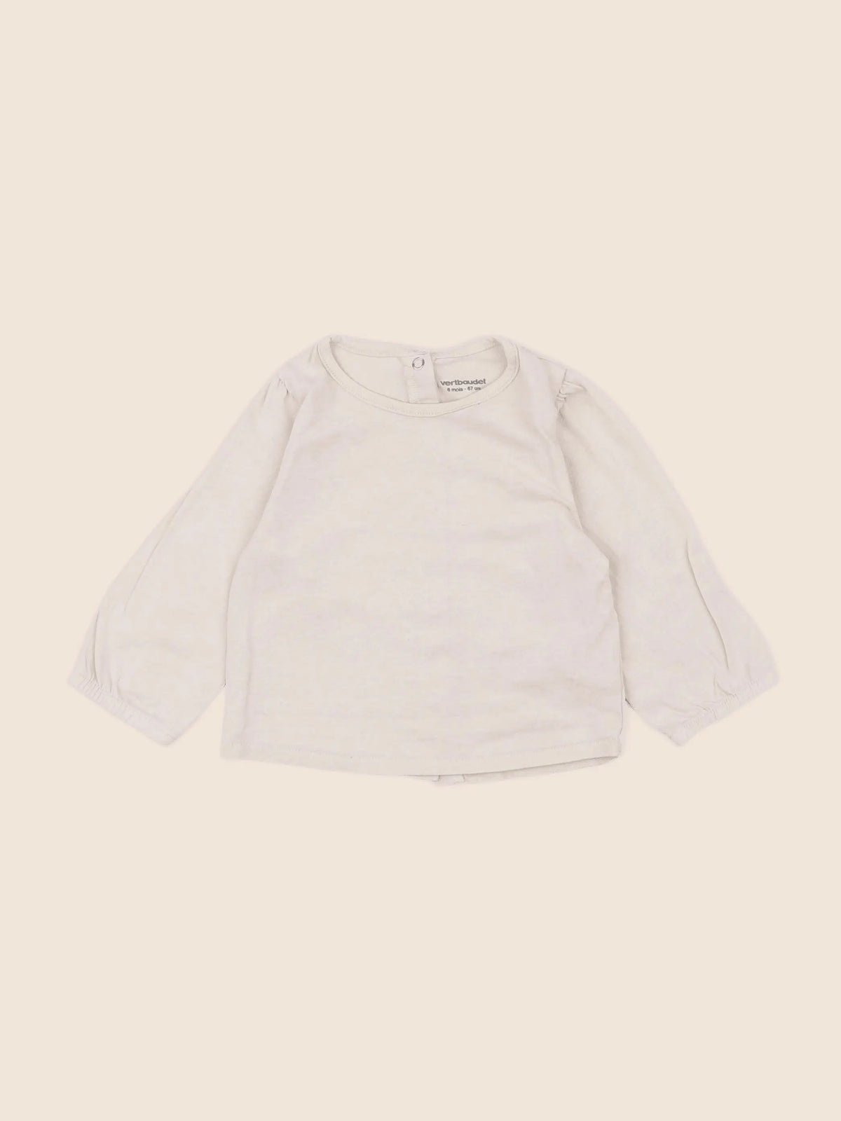 Vertbaudet - tee-shirt beige - 6 mois