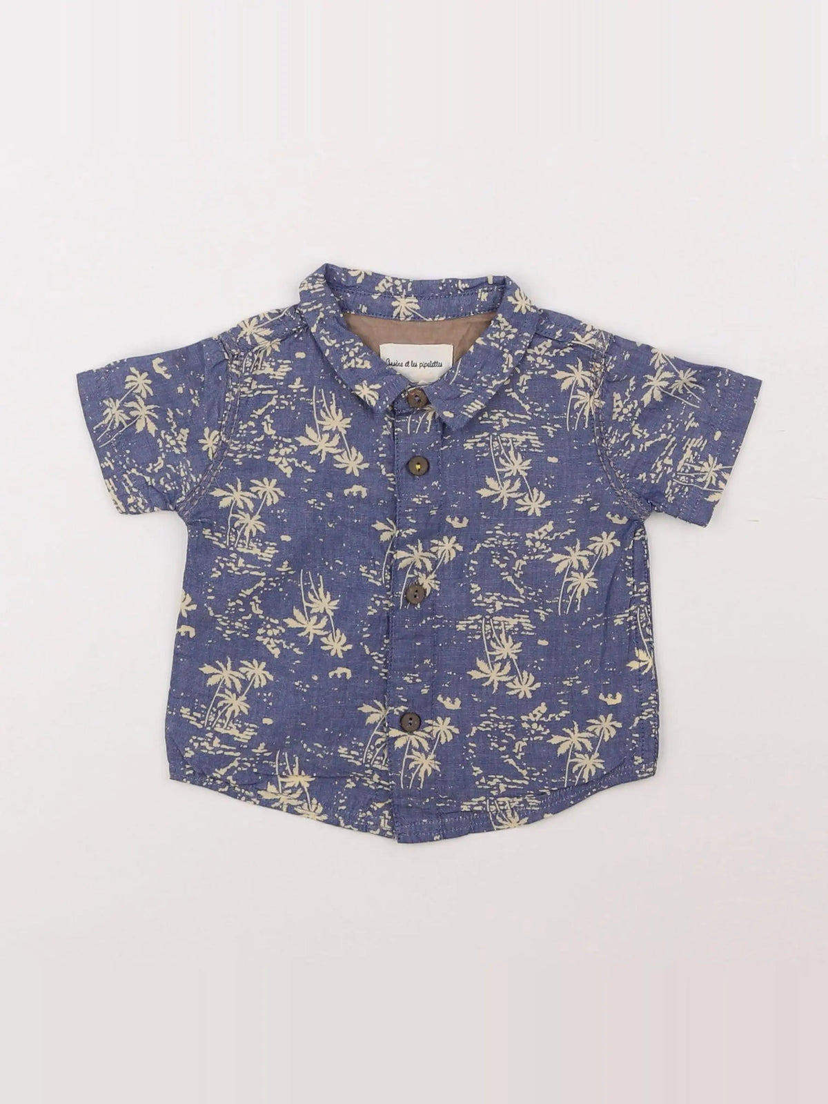 Arsène et les pipelettes - chemise bleu - 6 mois