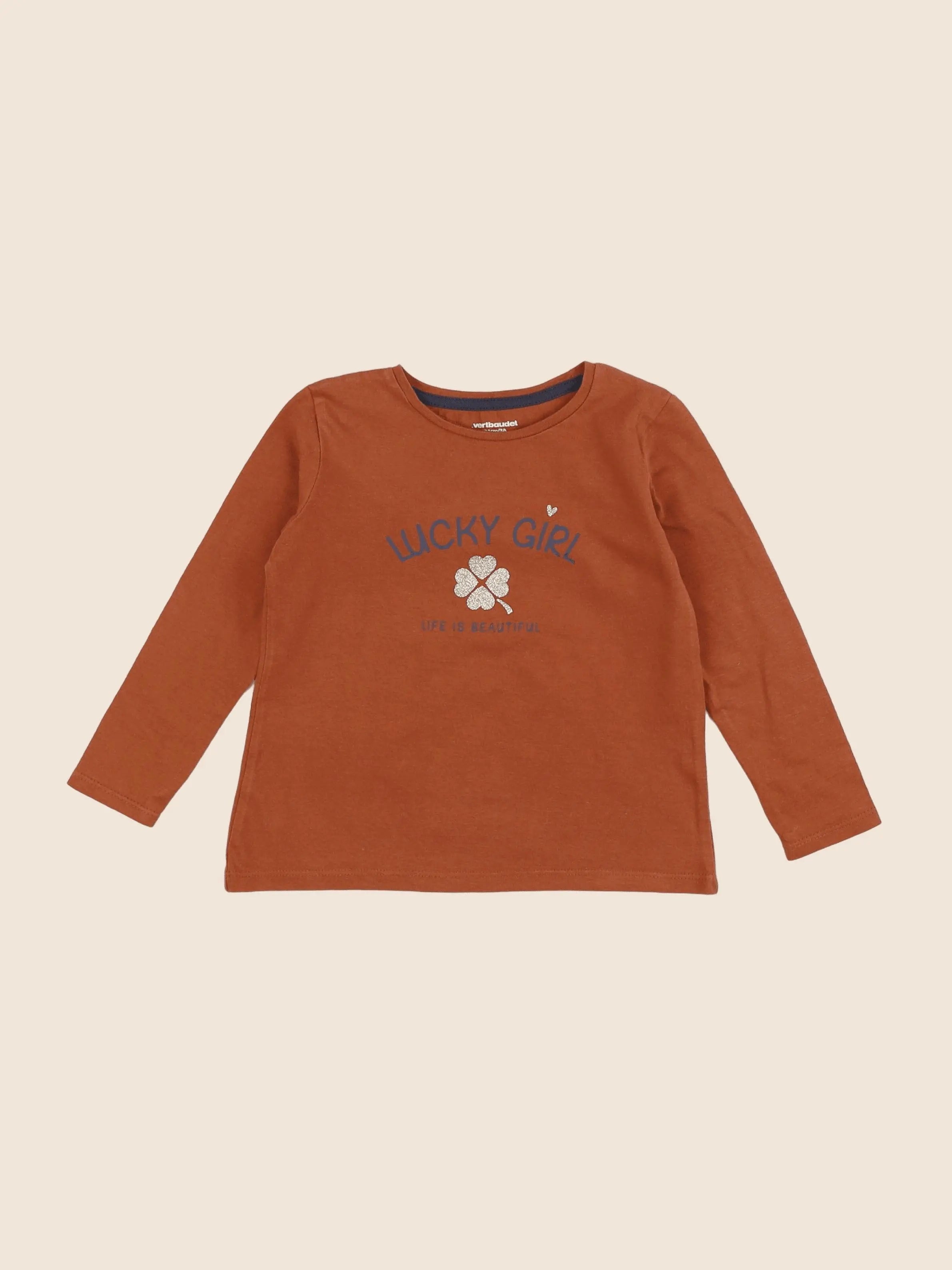 Vertbaudet - tee-shirt marron - 3 ans