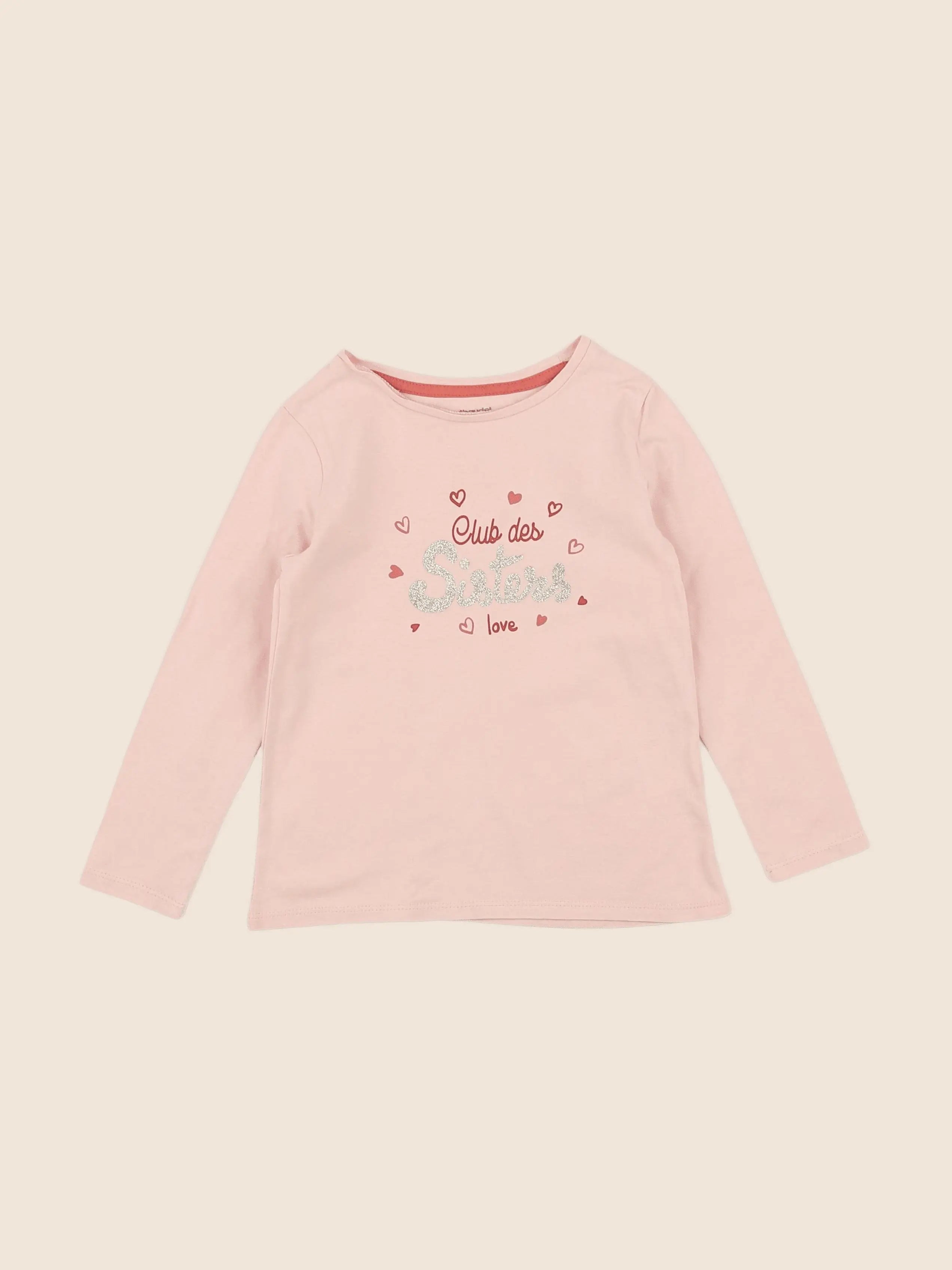 Vertbaudet - tee-shirt rose - 4 ans