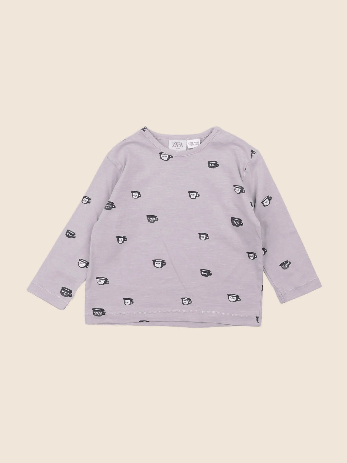 Zara - tee-shirt gris - 9/12 mois