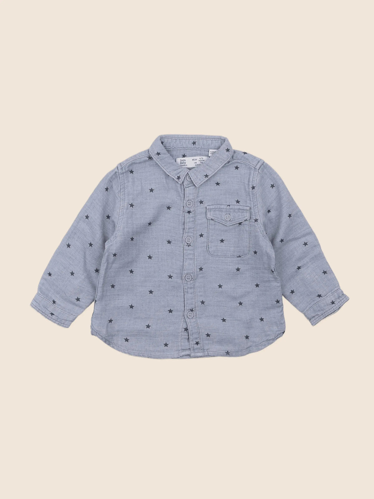 Zara - chemise bleu - 6/9 mois