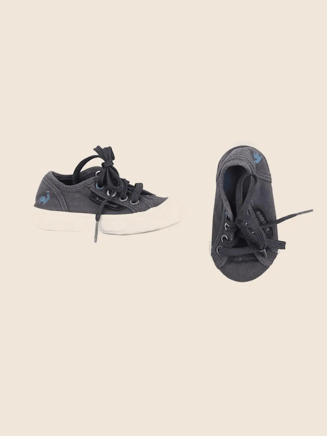 Le Coq Sportif - tennis à scratch/ lacets gris - pointure 21