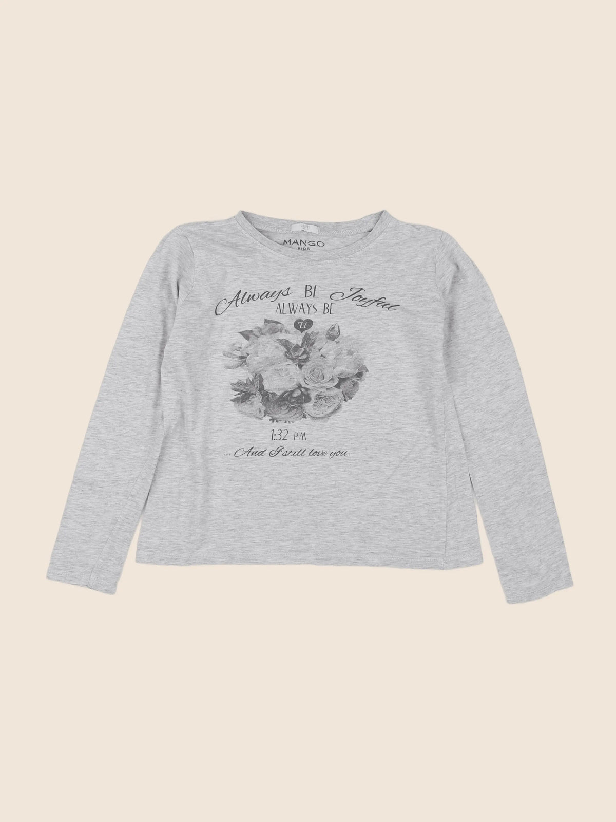 Mango - tee-shirt gris - 9/10 ans