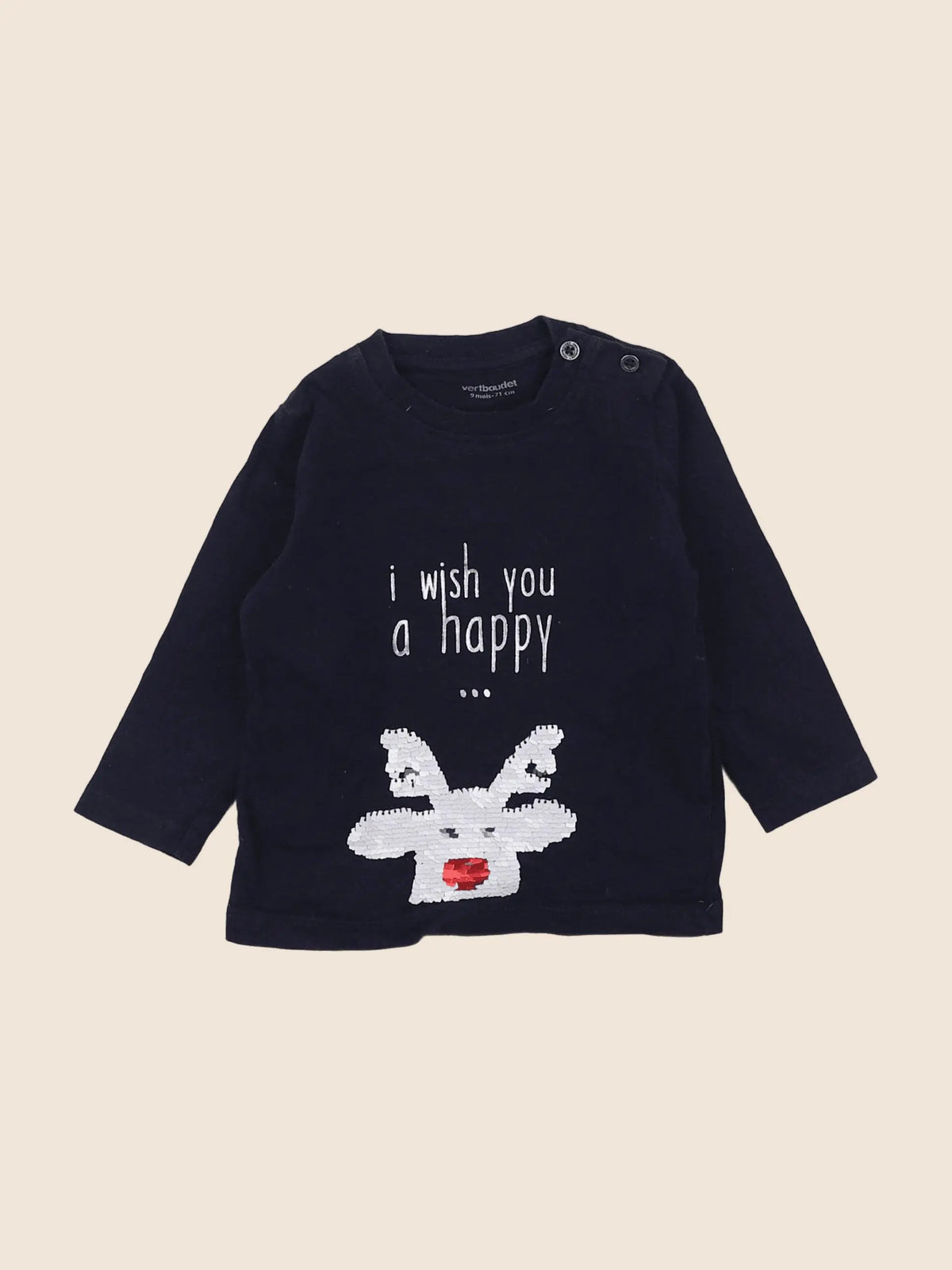 Vertbaudet - tee-shirt bleu - 9 mois