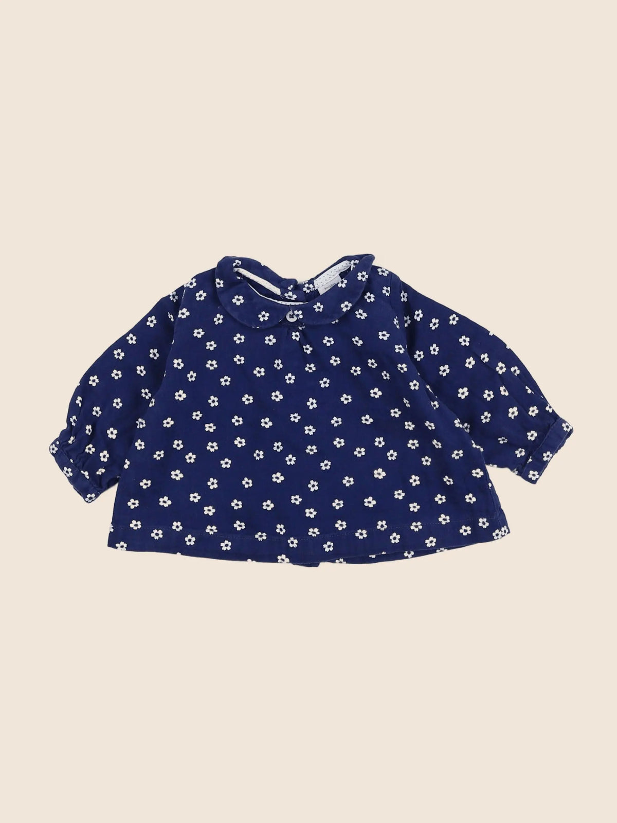 Petit Bateau - blouse bleu - 6 mois