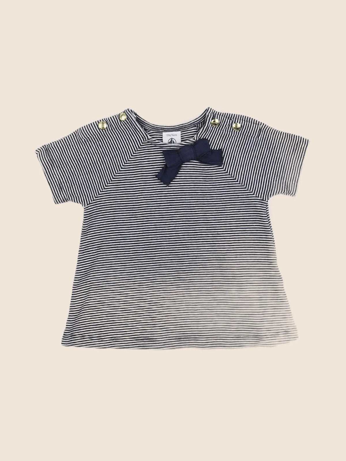 Petit Bateau - tee-shirt bleu - 12 mois