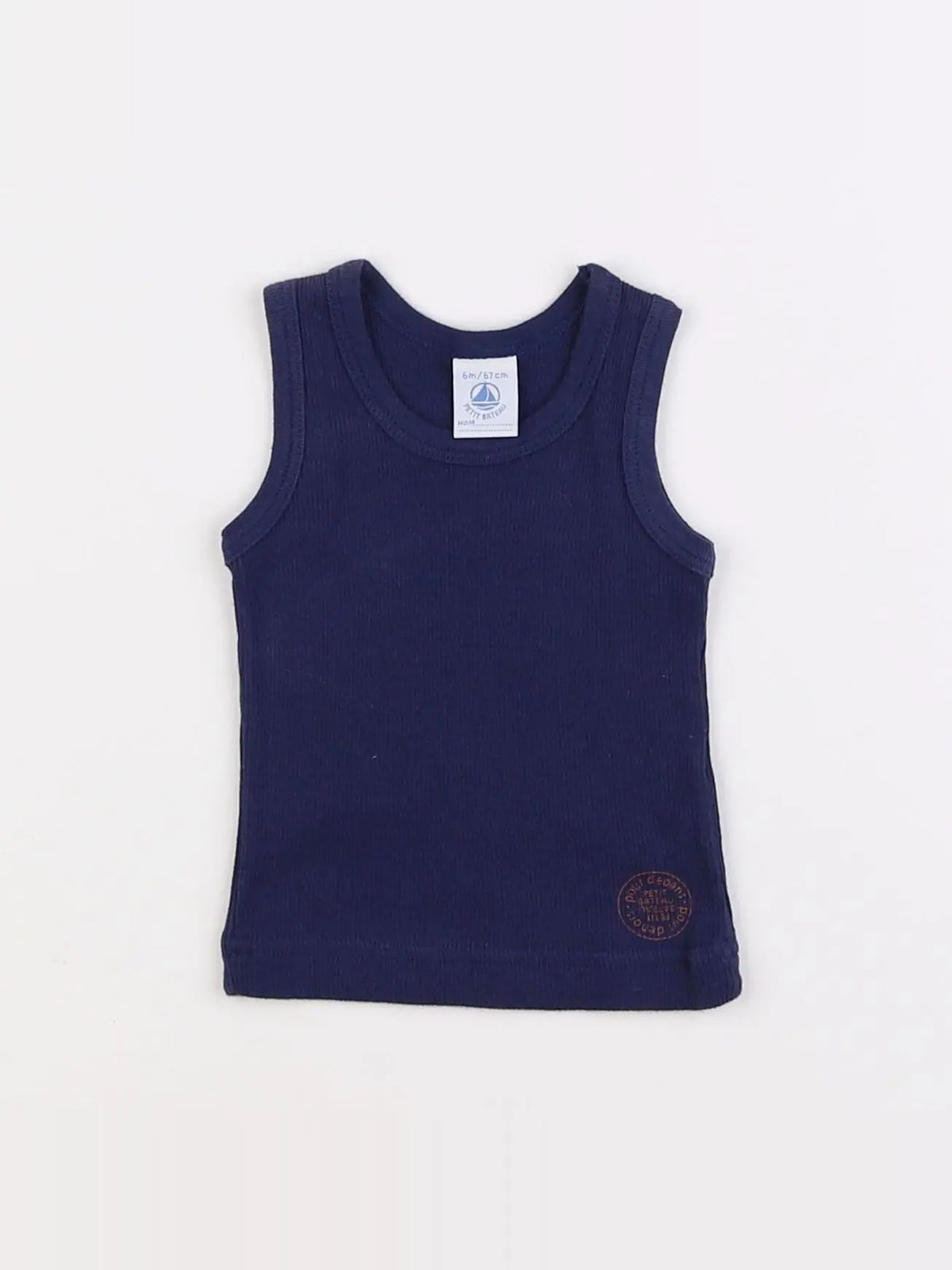Petit Bateau - maillot de corps bleu - 6 mois