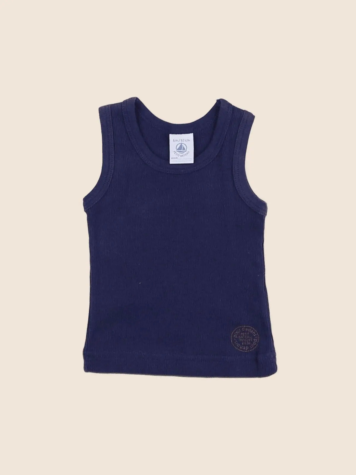 Petit Bateau - maillot de corps bleu - 6 mois
