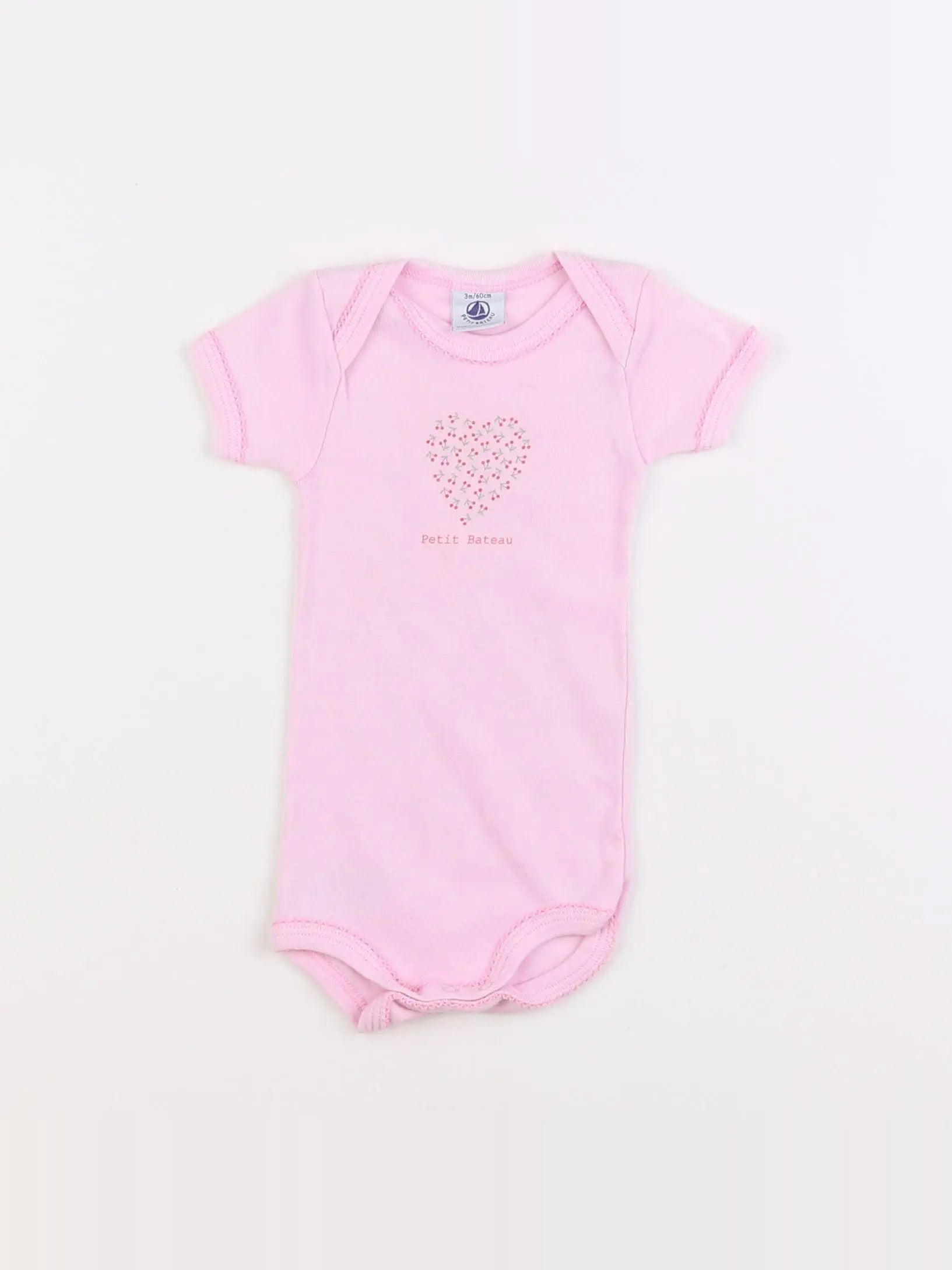 Petit Bateau - body rose - 3 mois