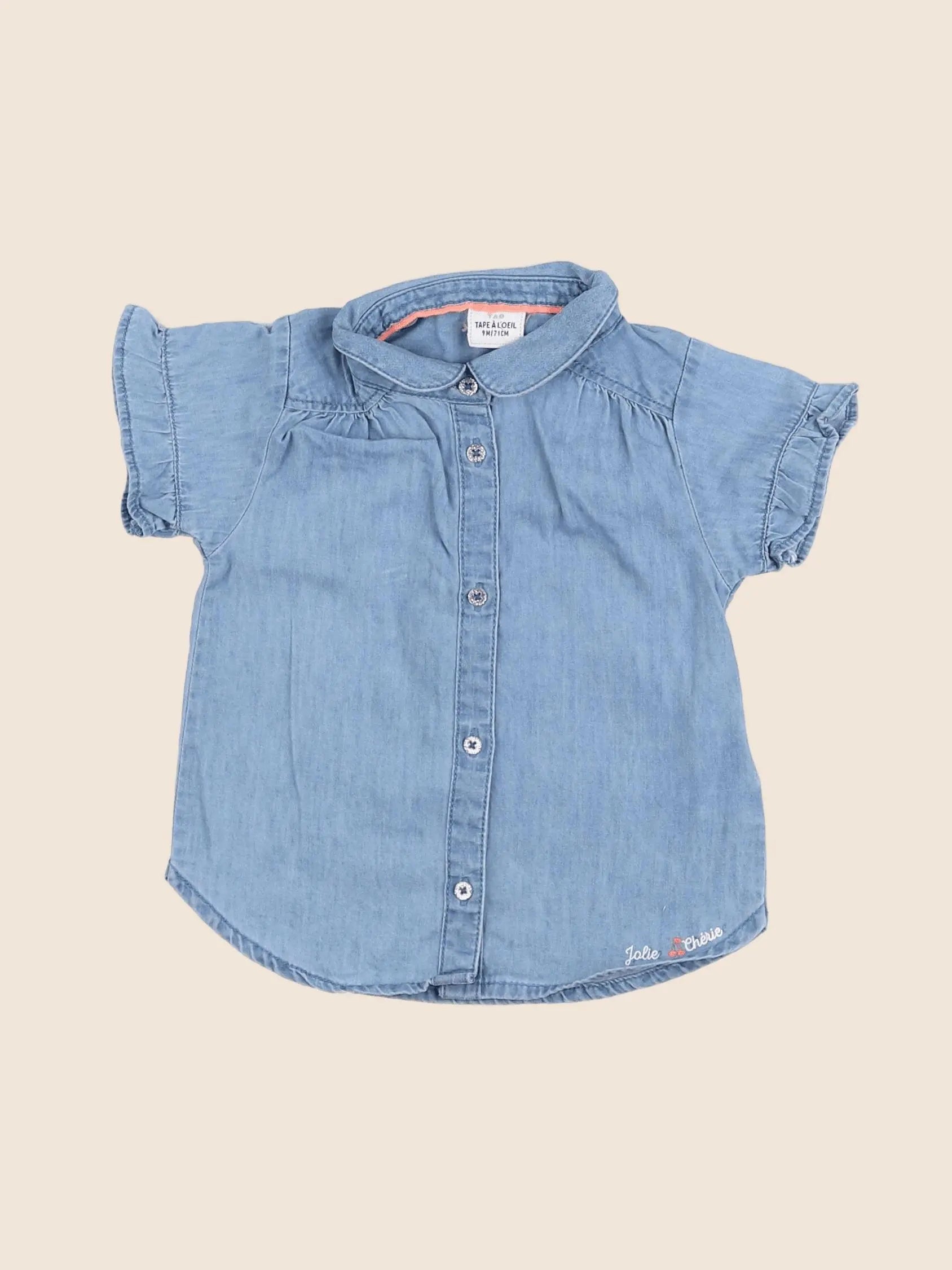Tape à l'oeil - chemise bleu - 9 mois
