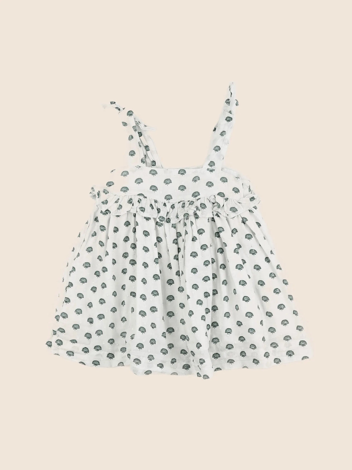 Boutchou - robe beige, vert - 9 mois