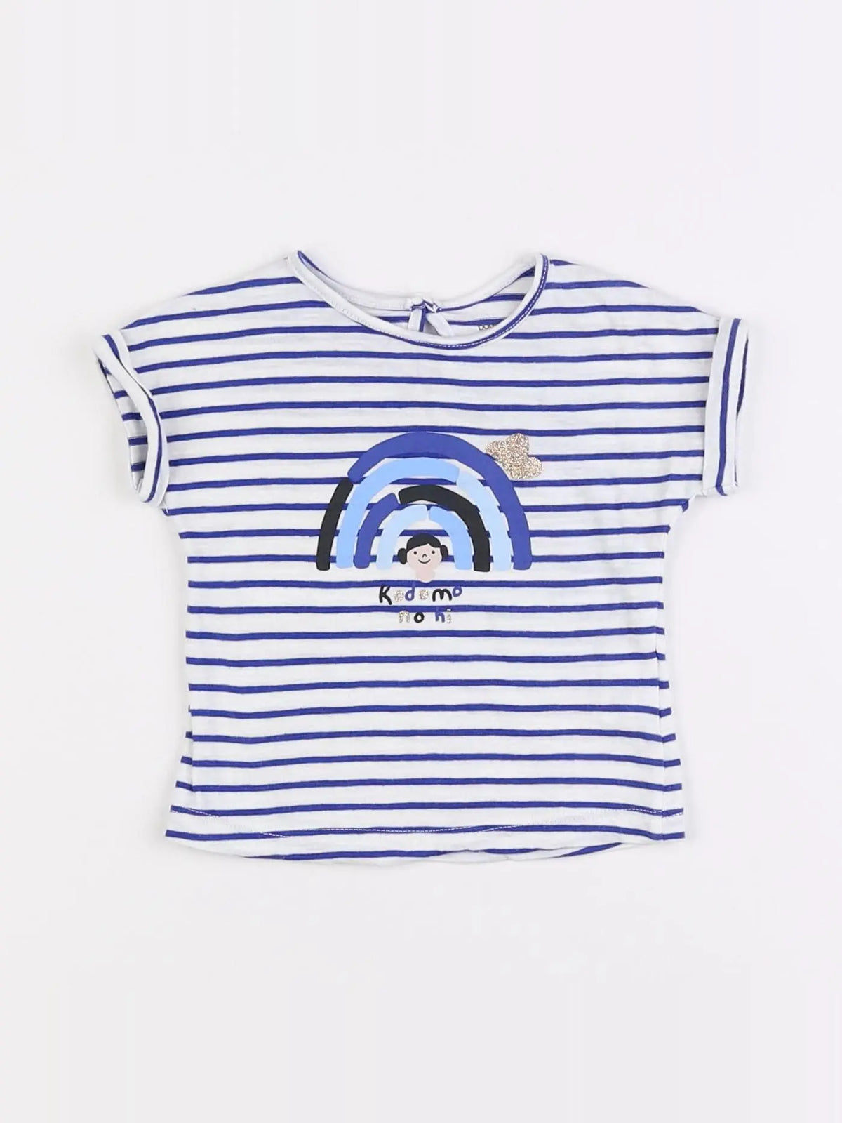 Boutchou - tee-shirt bleu, blanc - 6 mois