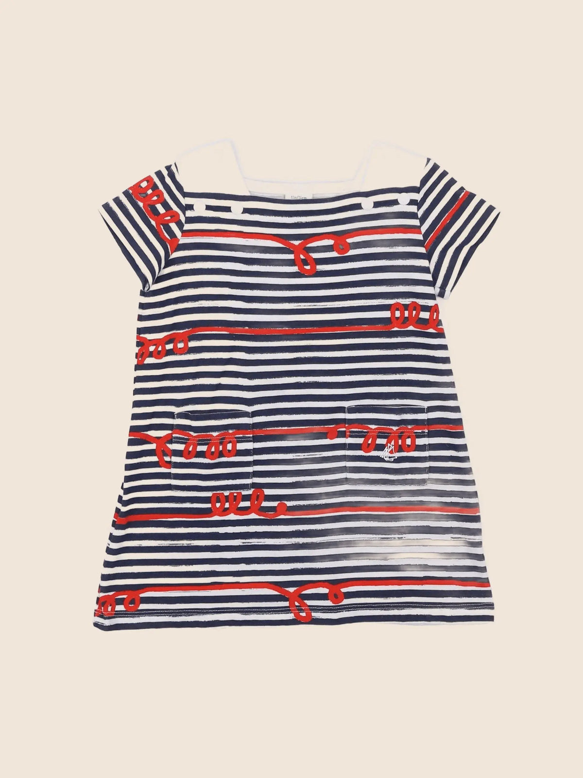 Petit Bateau - robe bleu - 12 mois