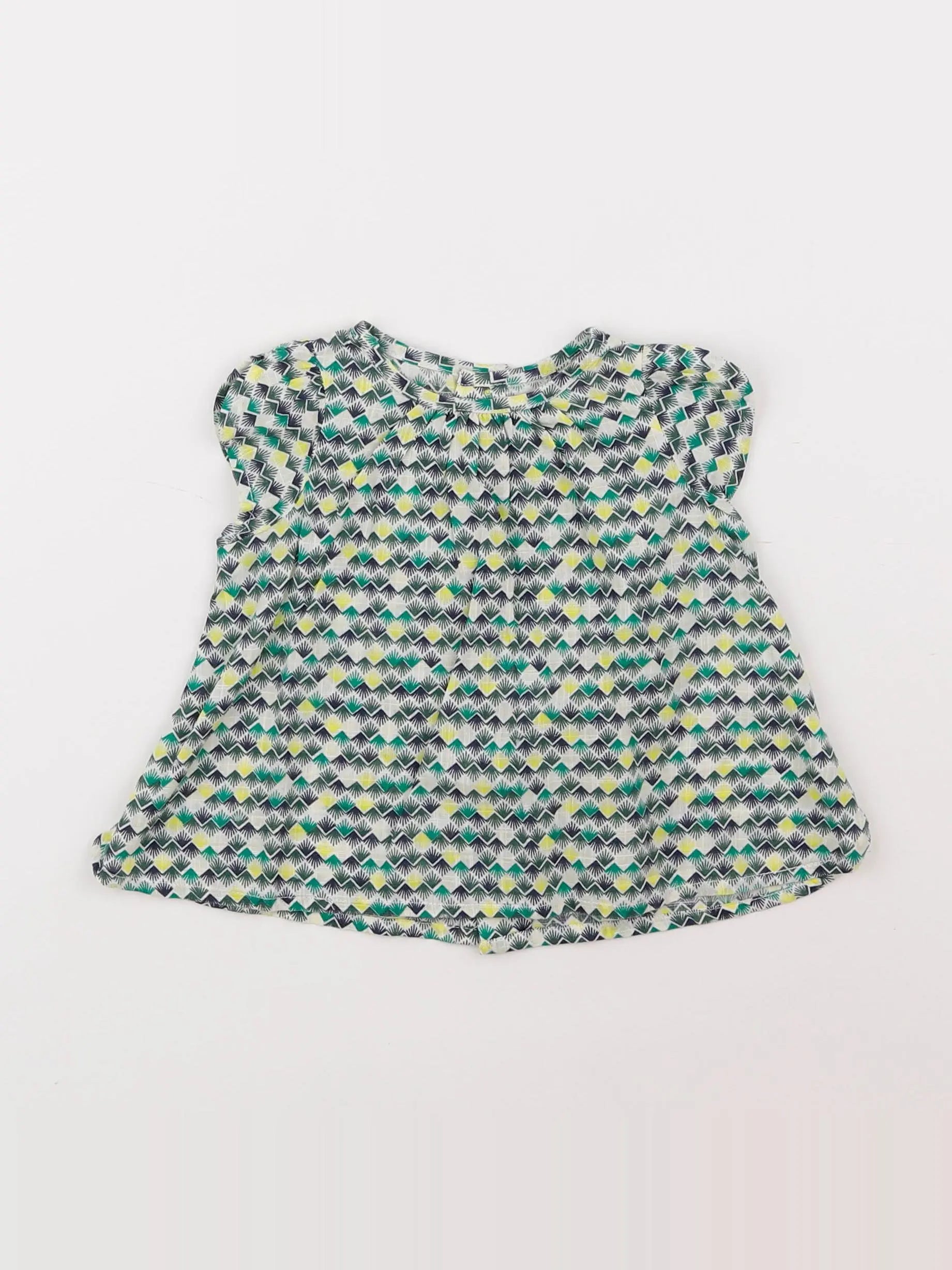 Boutchou - blouse vert - 6 mois