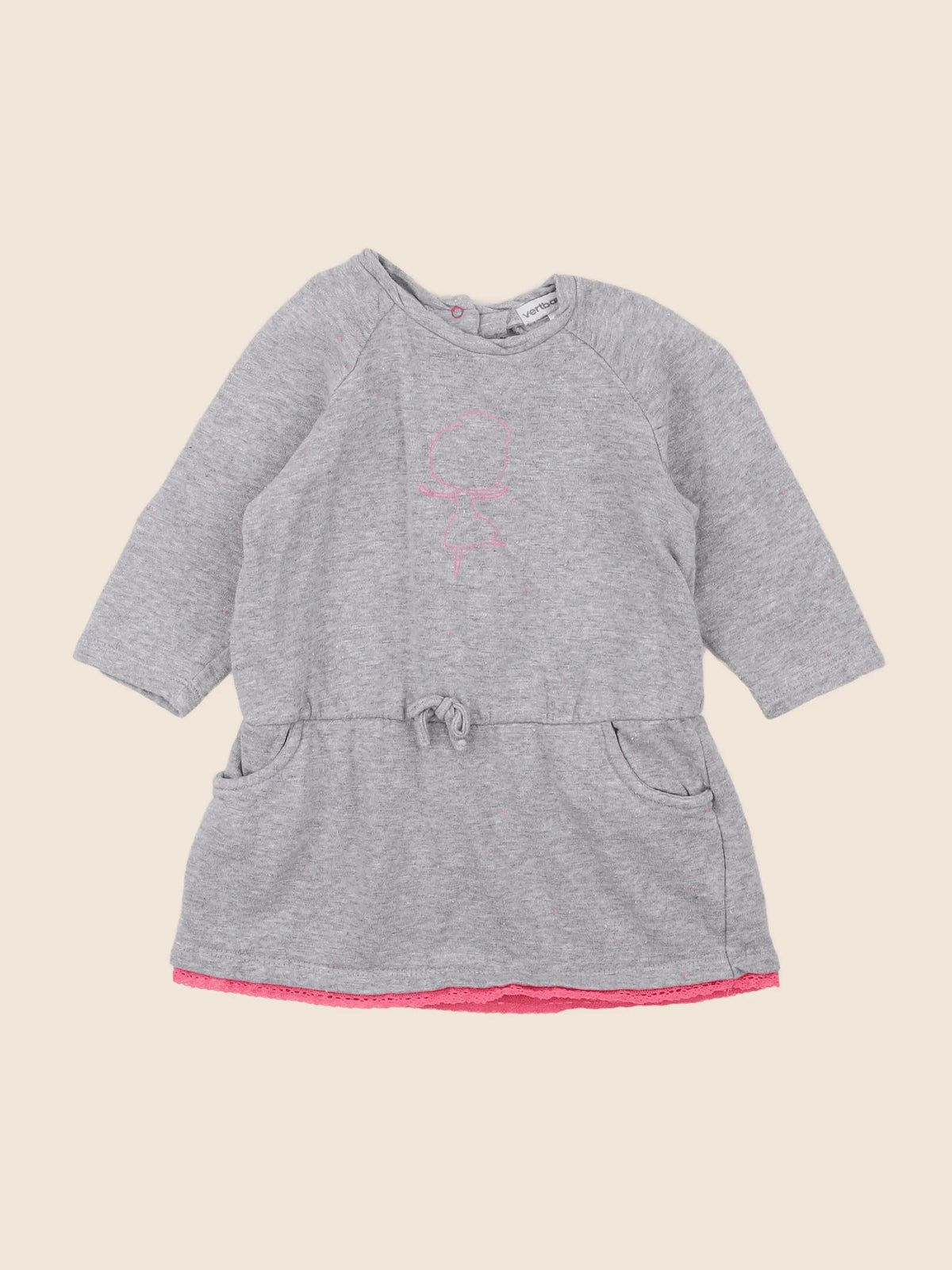 Vertbaudet - robe gris - 18 mois